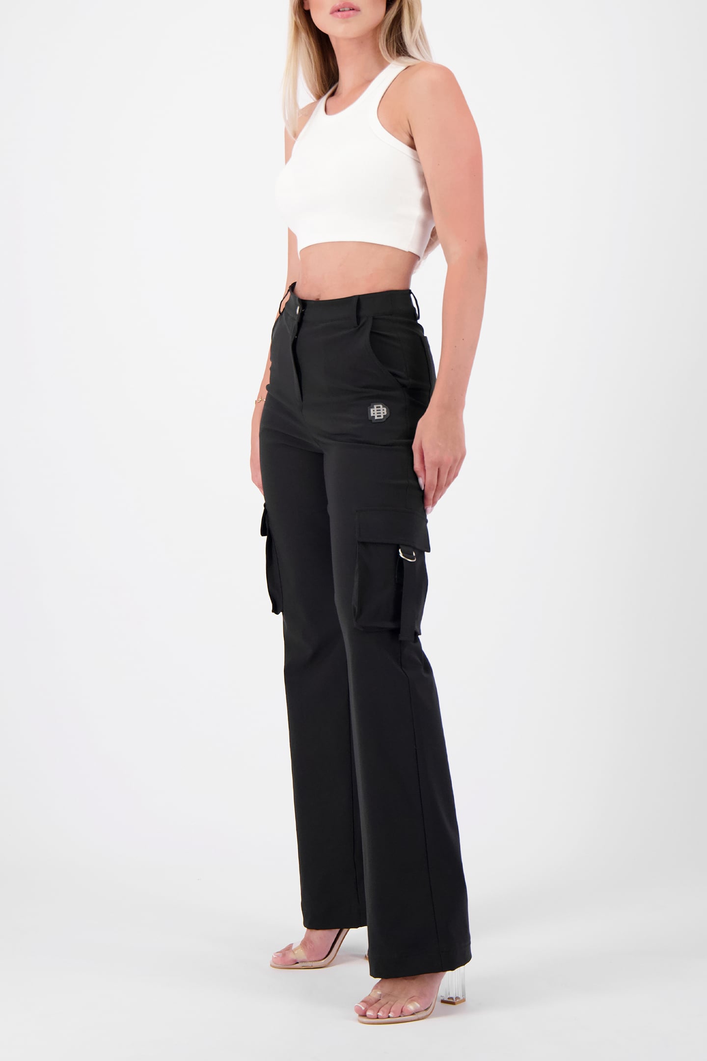 BELTED CARGO PANTS BLACK 6