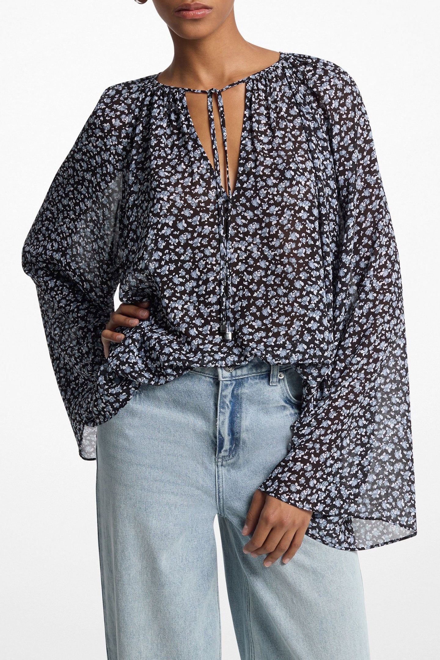 FLORAL V NECK TOP 1