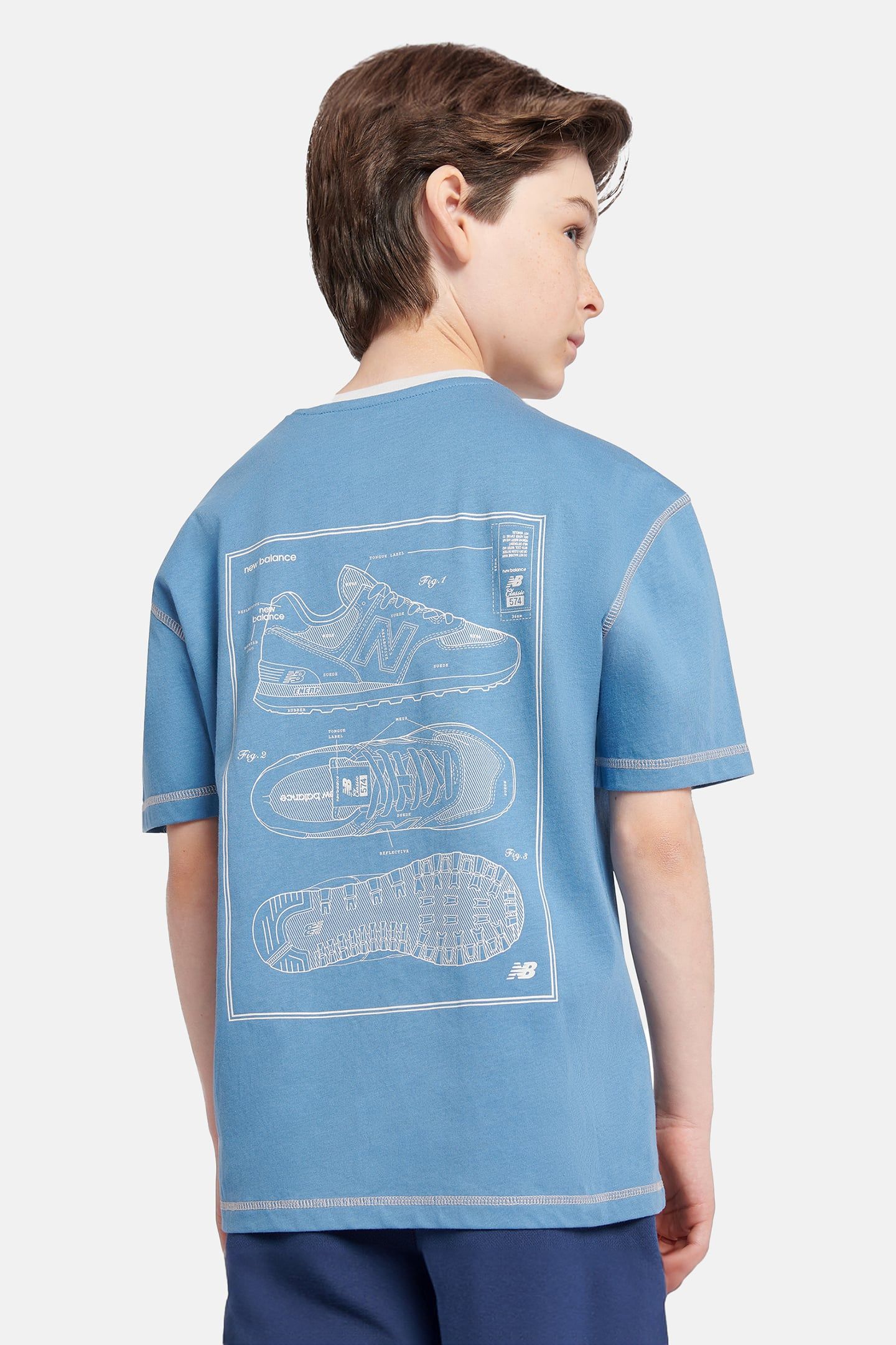 MADE IN USA BOYS 574 DIAGRAM TEE HERONBLU 2