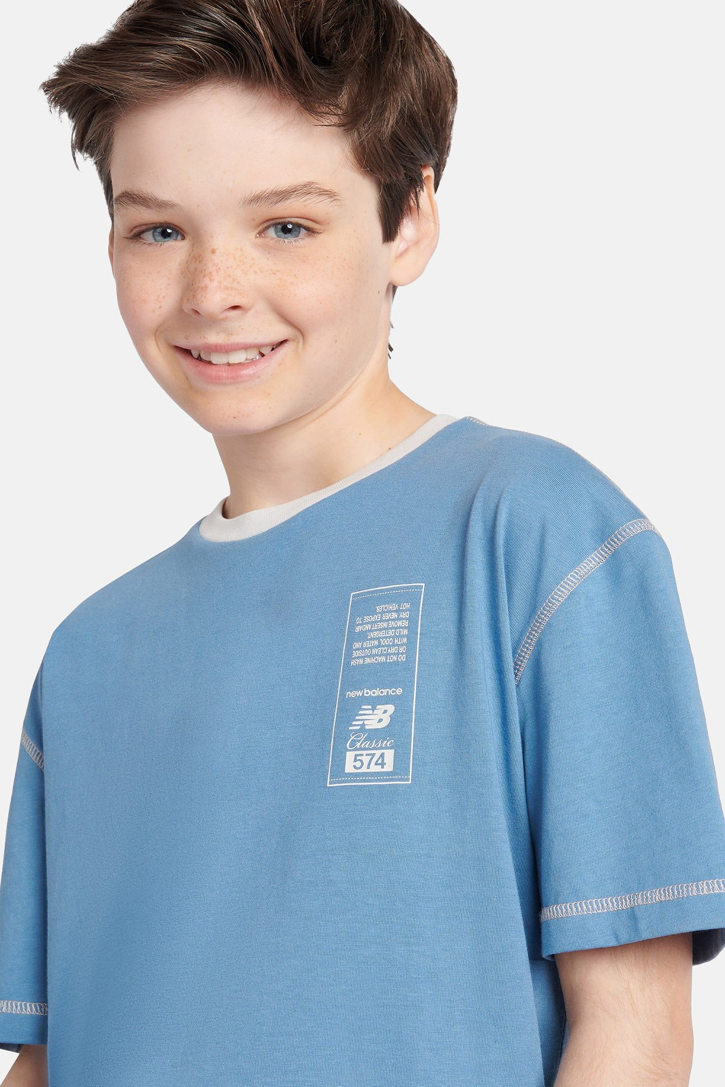 MADE IN USA BOYS 574 DIAGRAM TEE HERONBLU 7