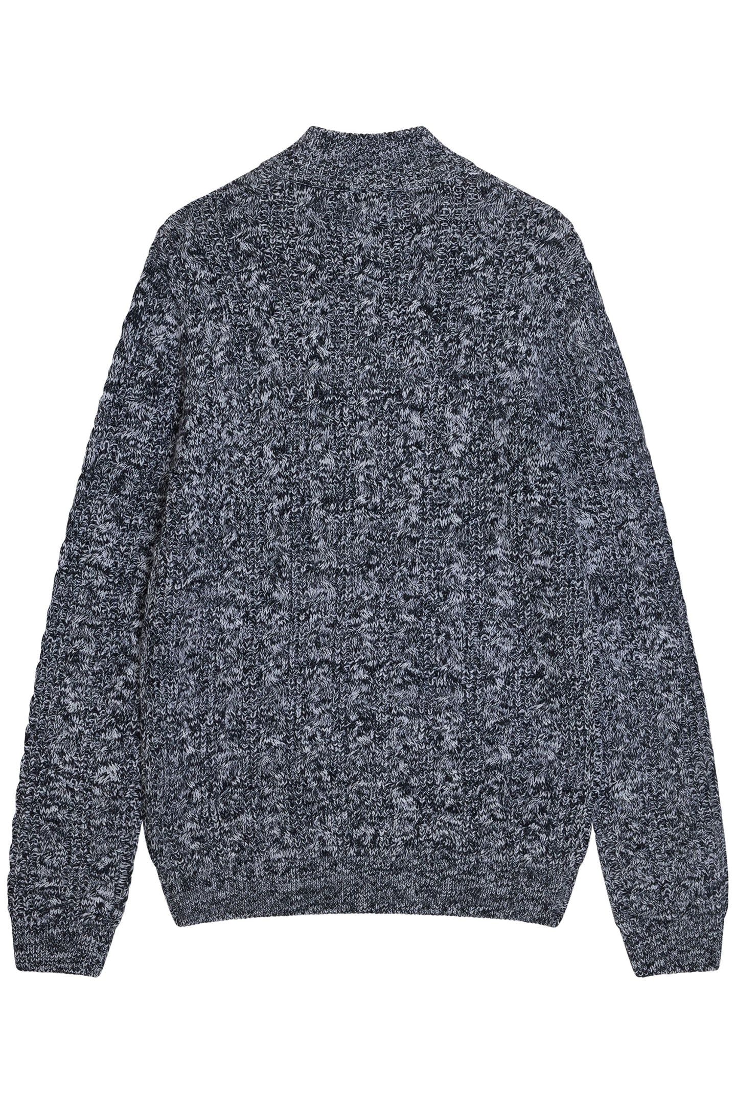 HALF ZIP CABLE TWIST MARINE MEL 2