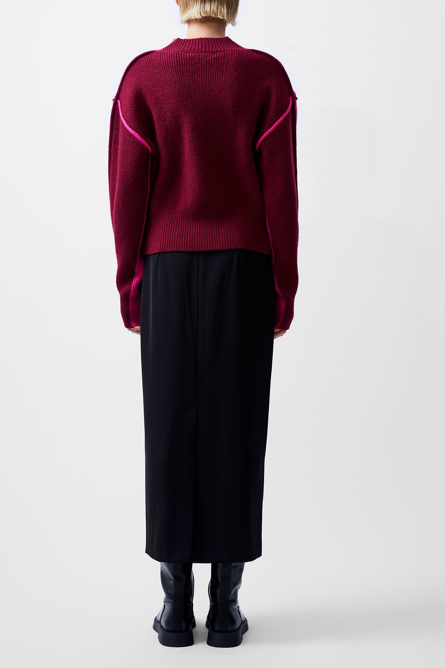 LORENA L/S HIGH NK JUMPER LUM PINK/BKD CHERRY 2