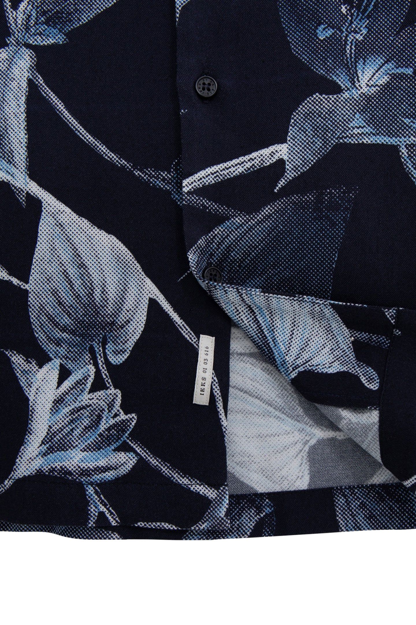 REGULAR INDIGO MAXI LEAF PRINT SHIRT INDIGO 7