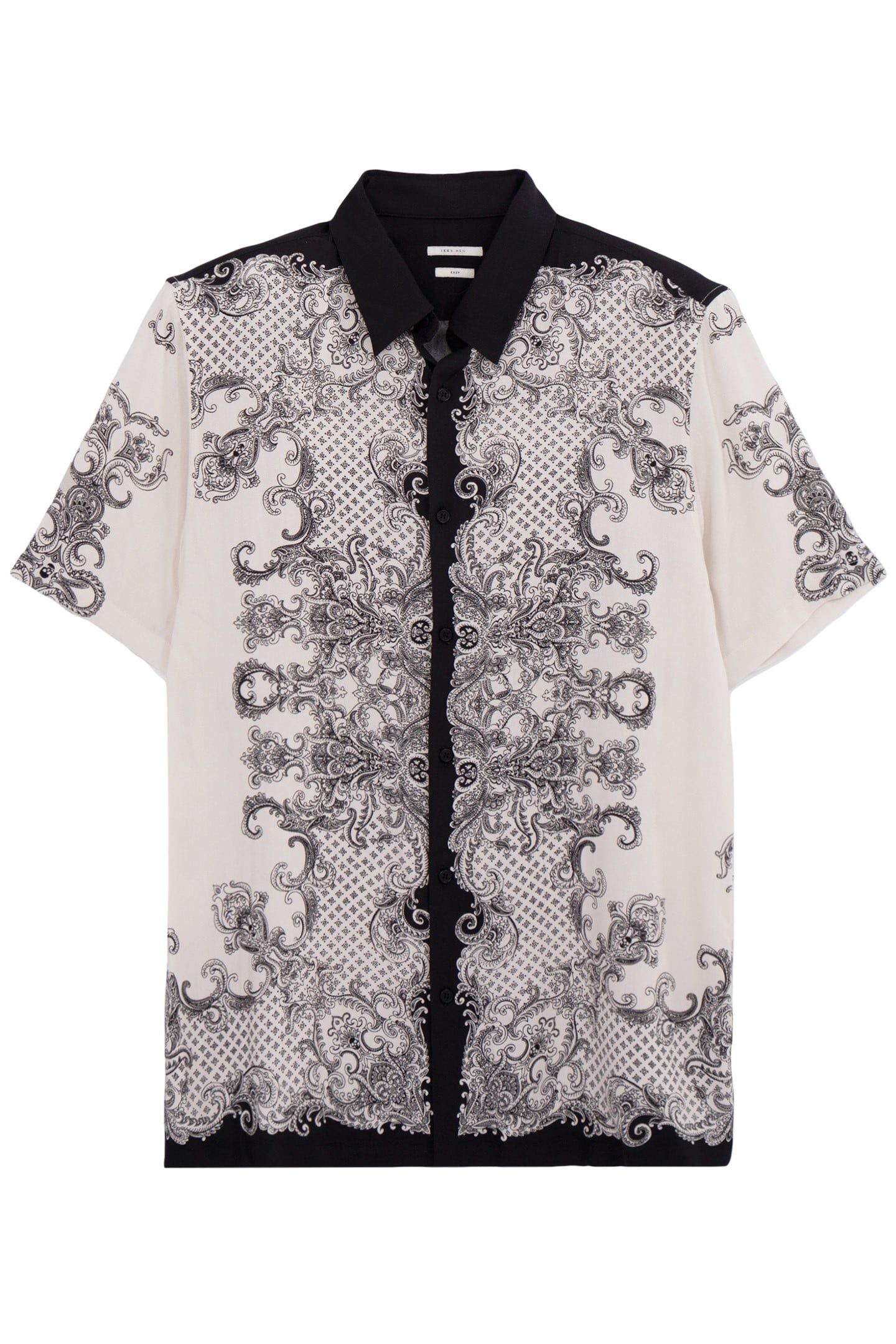 BLACK REGULAR SHIRT WITH BAROQUE MOTIF BLACK 4