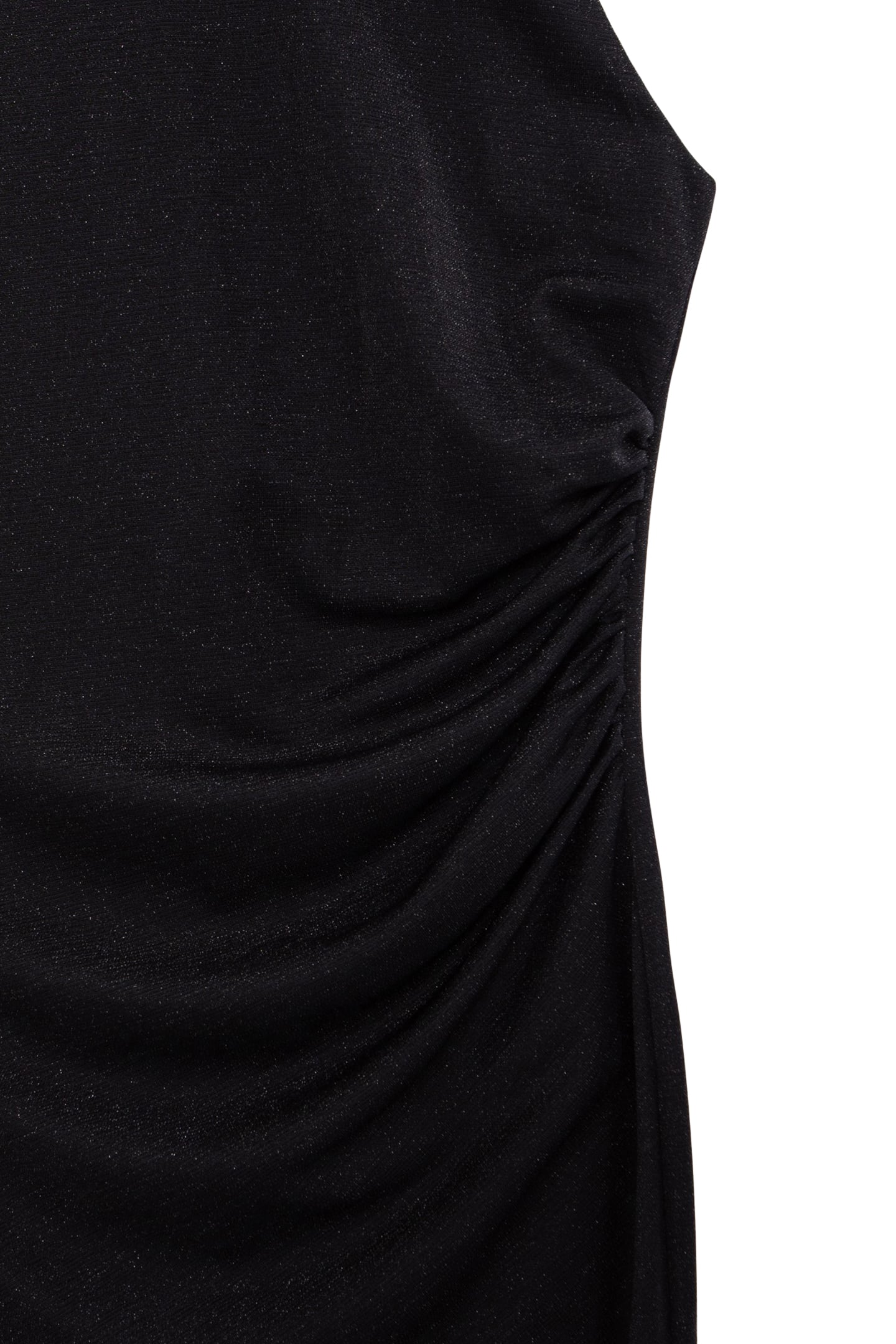 BLACK LUREX MESH DRESS WITH AMERICAN NECKLINE BLACK 7