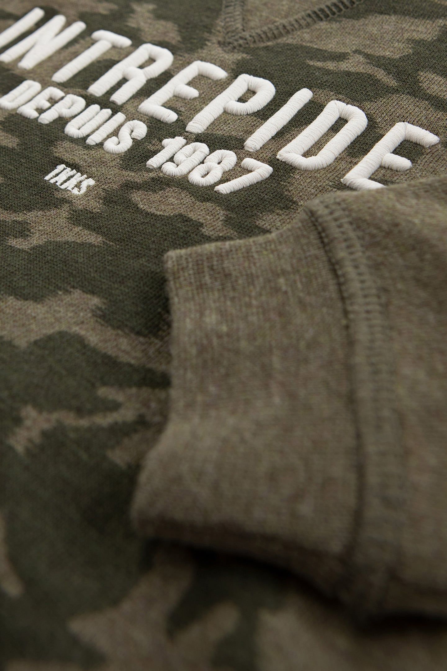 BABY BOY'S KHAKI CAMOUFLAGE SWEATSHIRT, EMBROIDERED SLOGAN 6