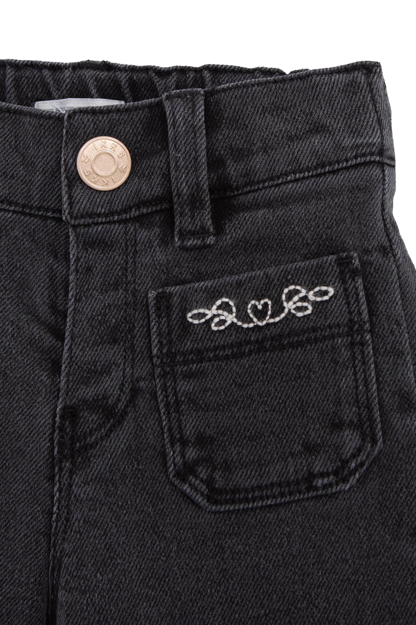 GIRL'S EMBROIDERED GREY LARGE JEANS 3