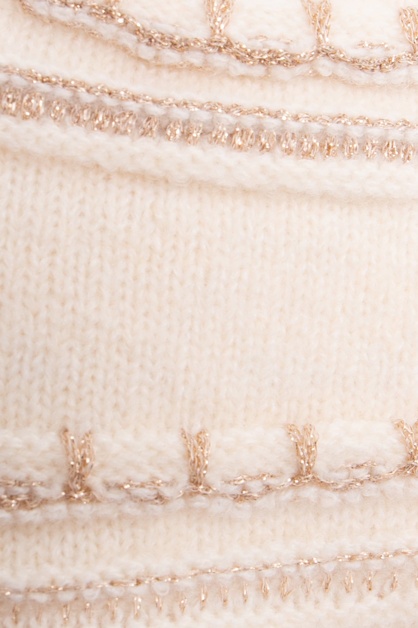 ECRU LUREX STRIPED KNITTED HAT BABY GIRL 6
