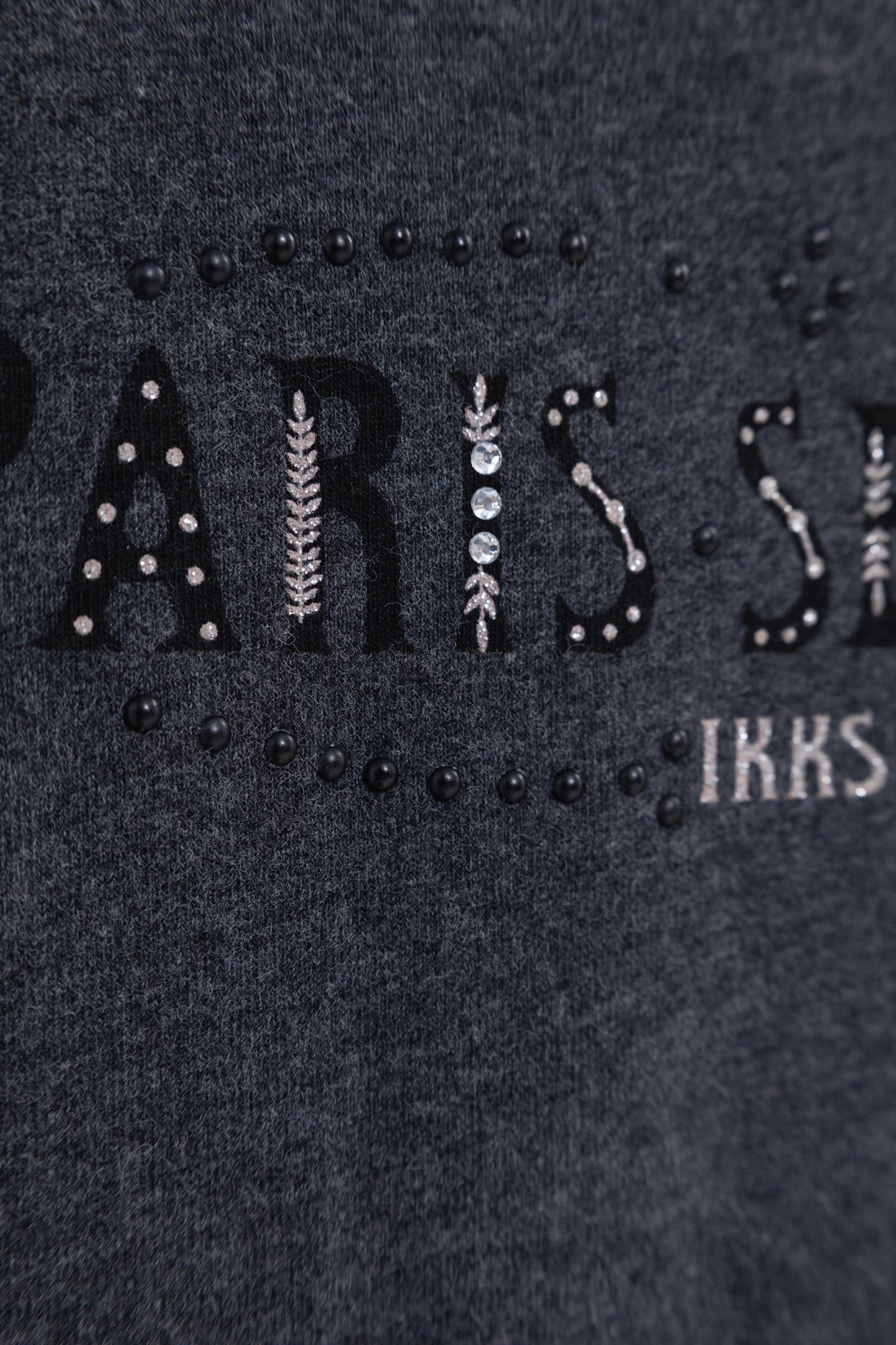 GIRL'S GREY STUDDED T-SHIRT WITH DIAMANTE AND SLOGAN PRINT 4
