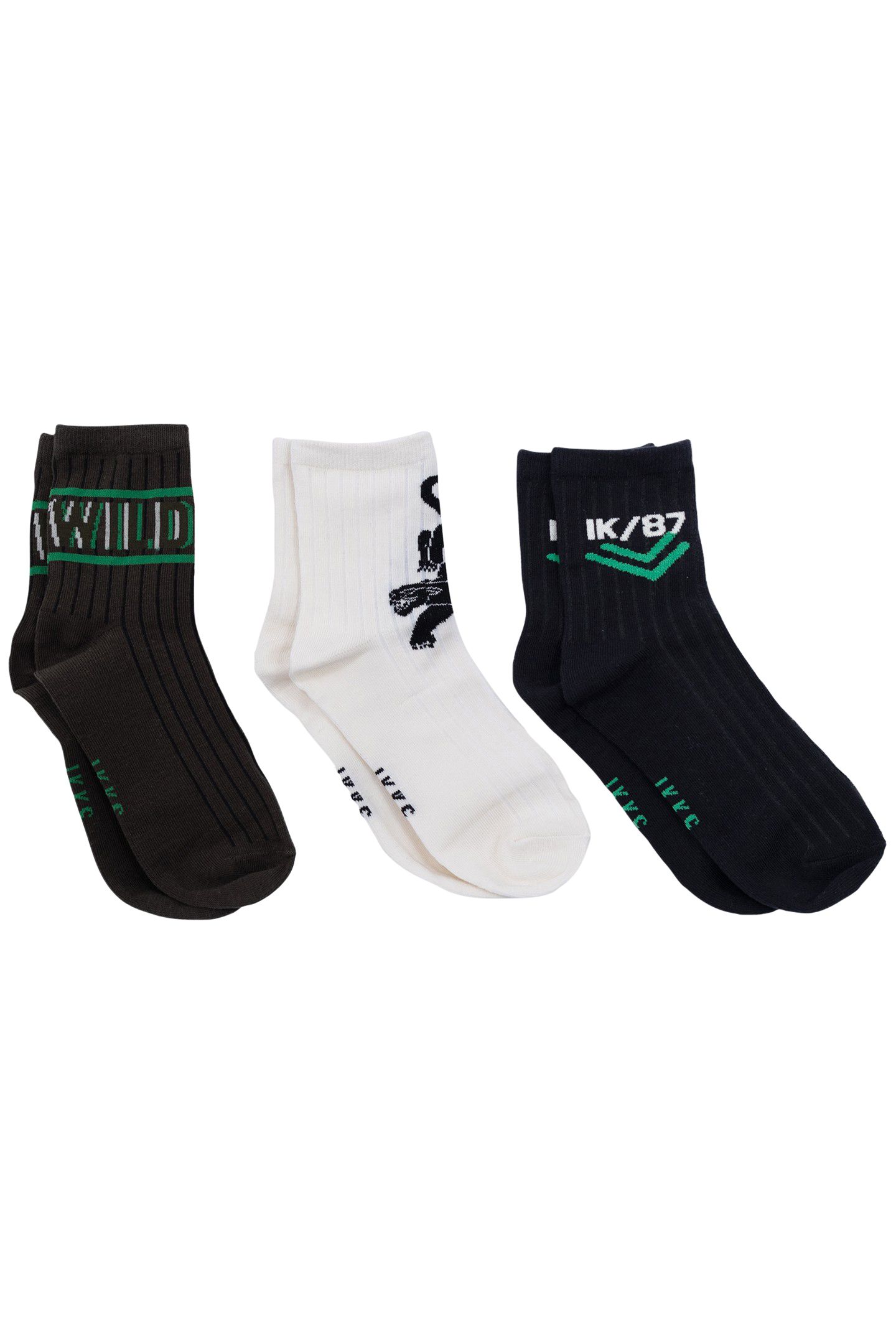 BOY'S KHAKI, ECRU, BLACK SOCKS 2
