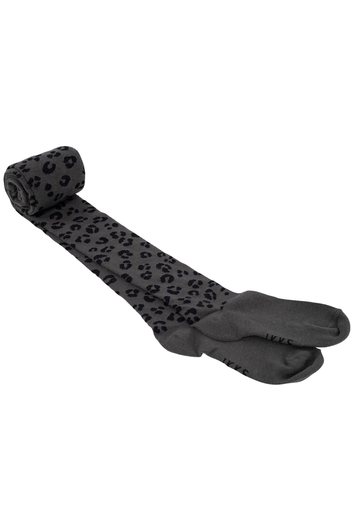 KHAKI LEOPARD PRINT KNITTED TIGHTS LUREX GIRL 2