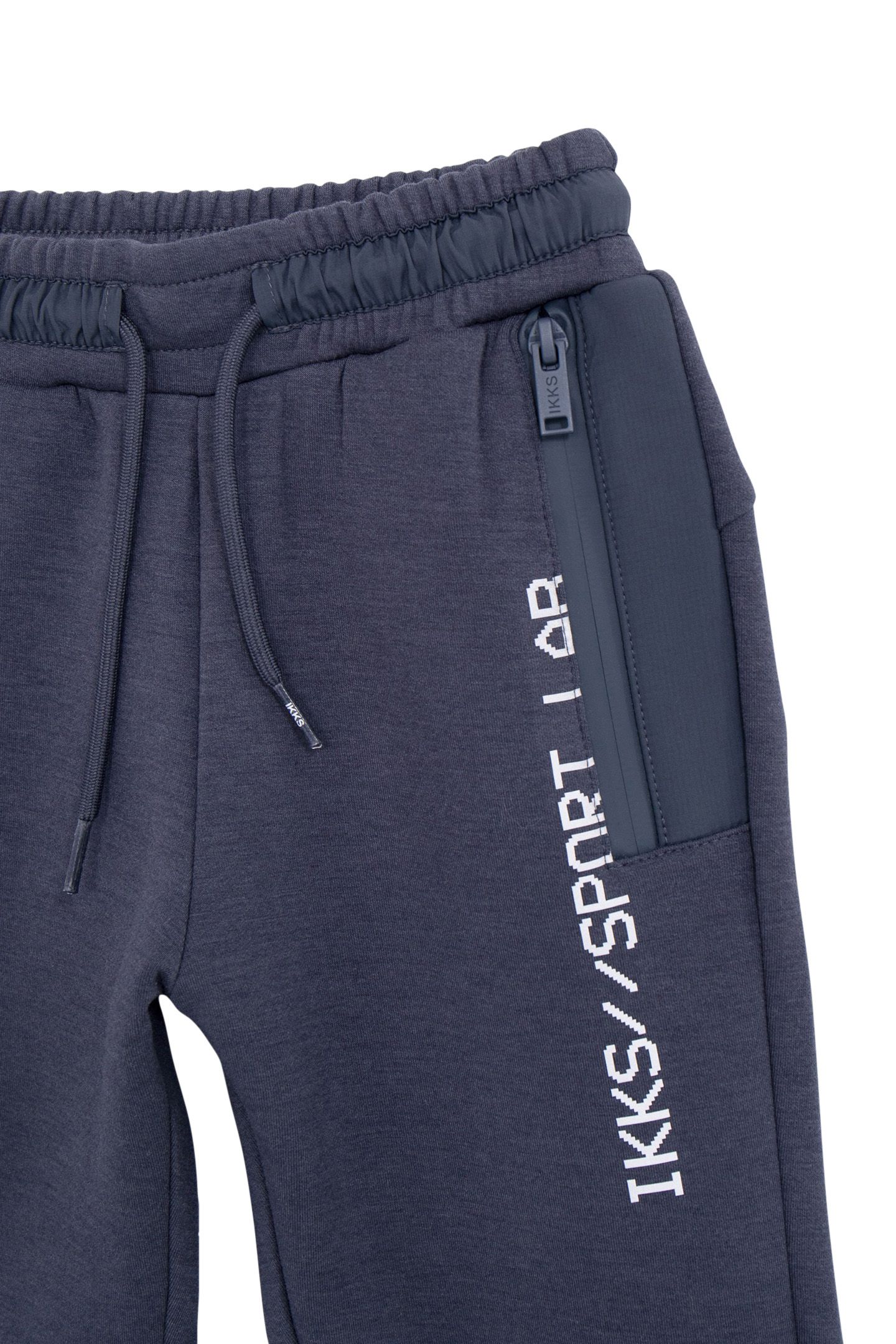 BOY'S GREY BI-MATERIAL JOGGING SUIT WITH ZIPPED POCKETS 3