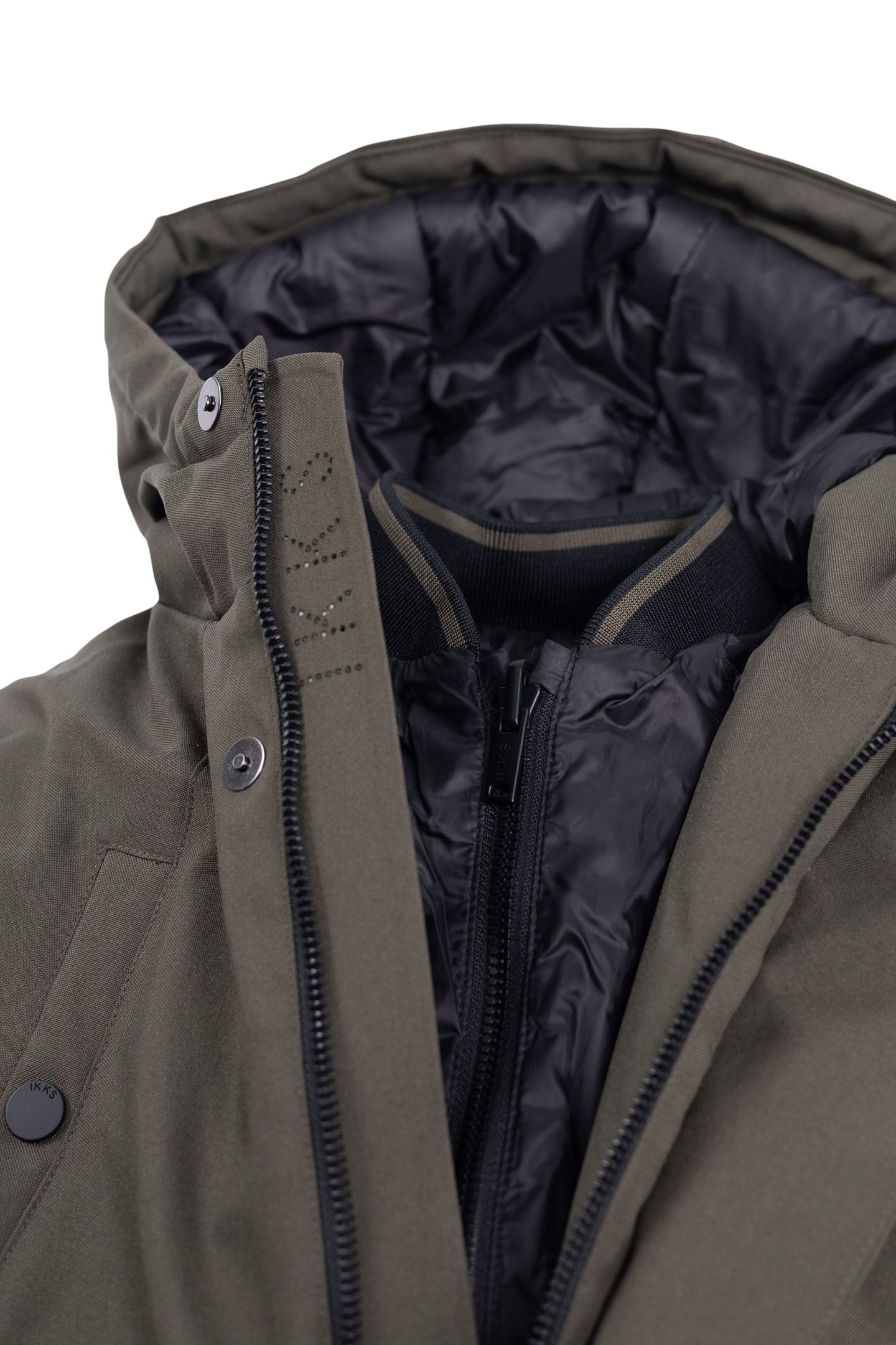BOY'S 2-IN-1 KHAKI PARKA WITH BLACK QUILTED JACKET 5