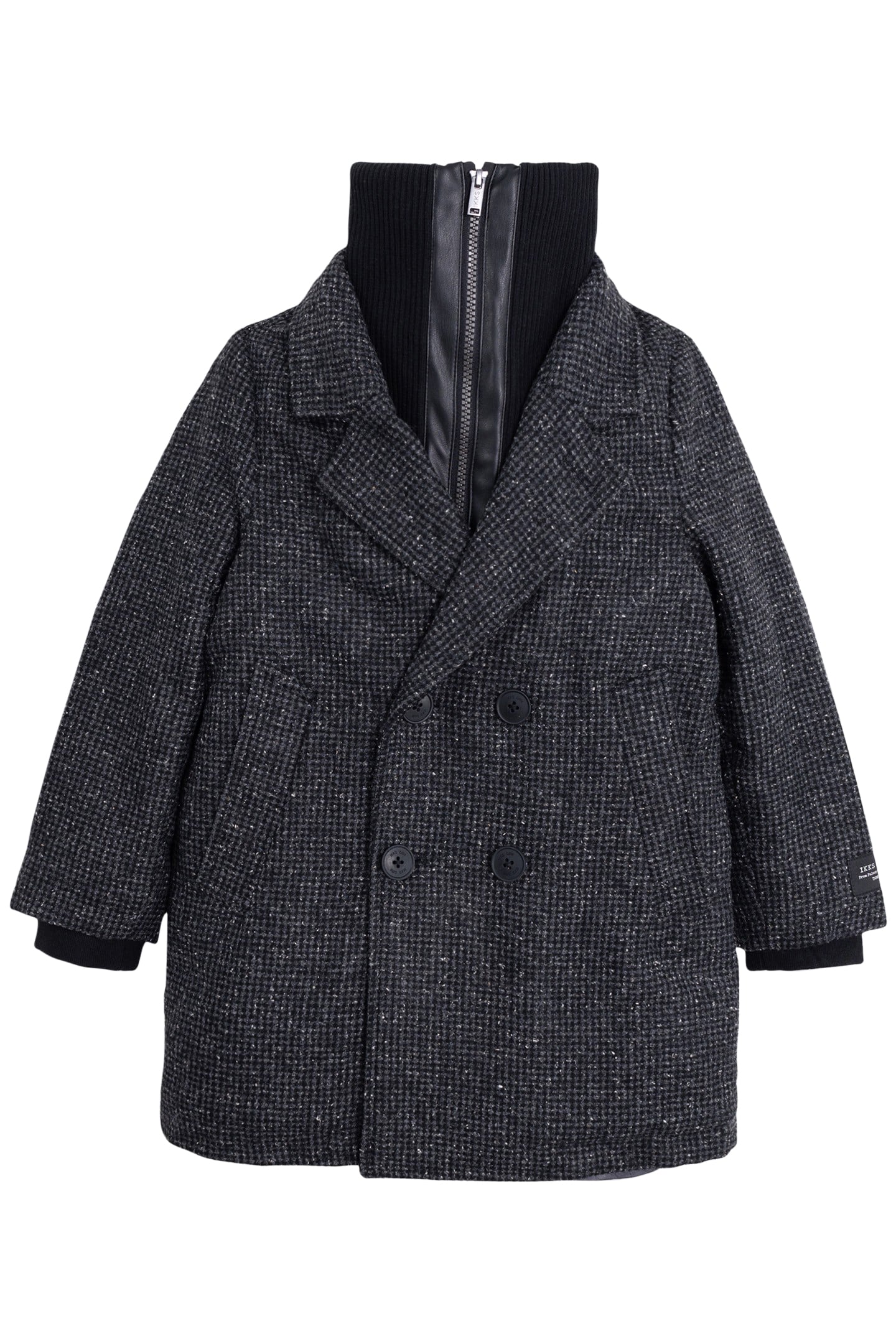 BOY'S GRAY PLAID COAT WITH TWO-PLY TRIM 4