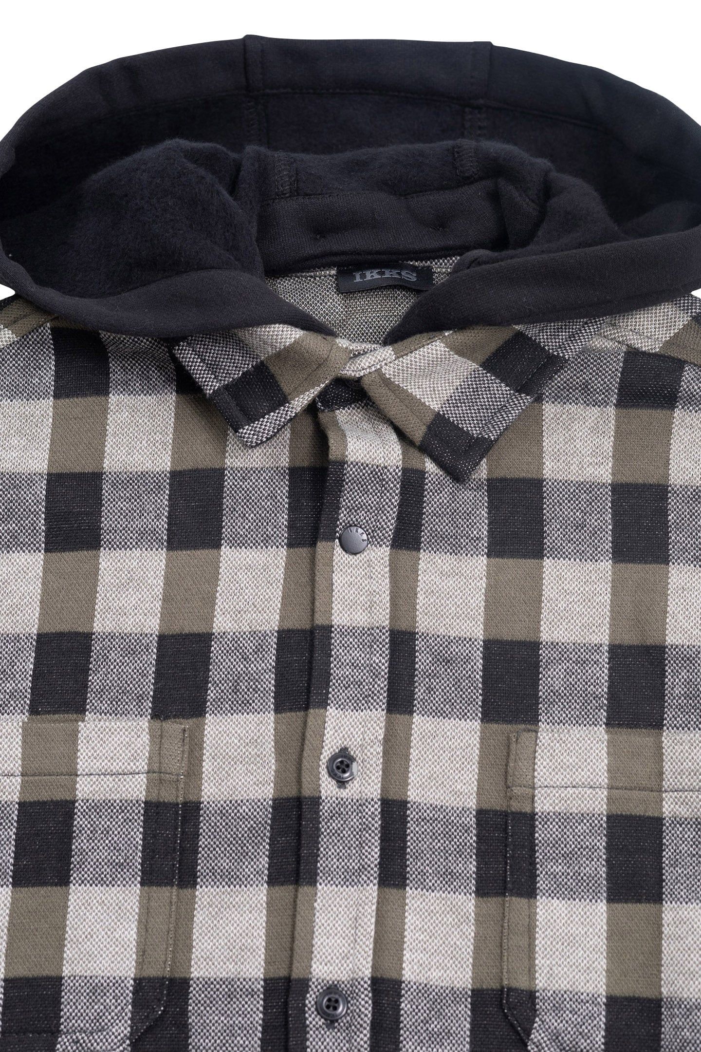 BOY'S BLACK PLAID SHIRT WITH DETACHABLE HOOD 5