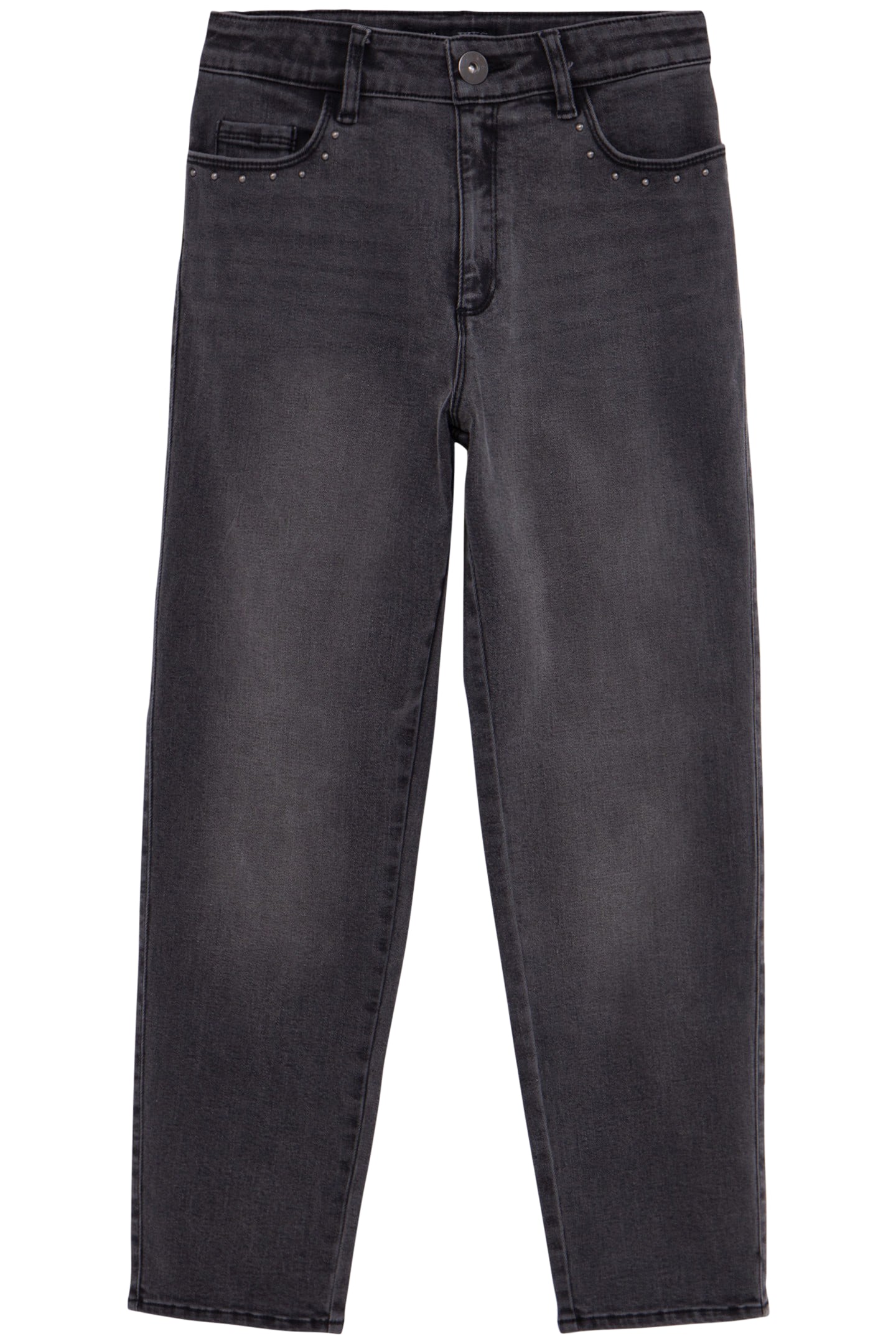 GIRL'S MOM GREY STUDDED JEANS 1