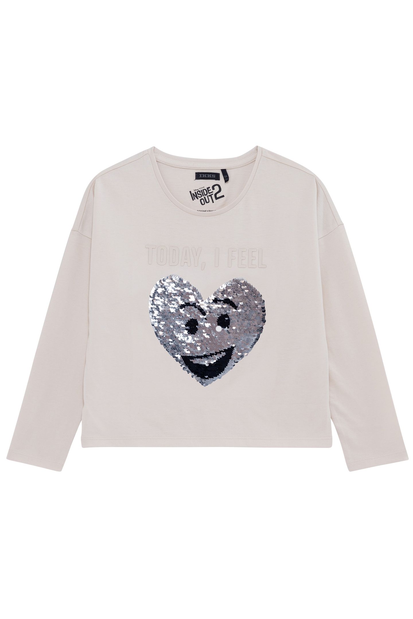GIRL'S ECRU ORGANIC REVERSIBLE SEQUIN VICE-VERSA T-SHIRT 3