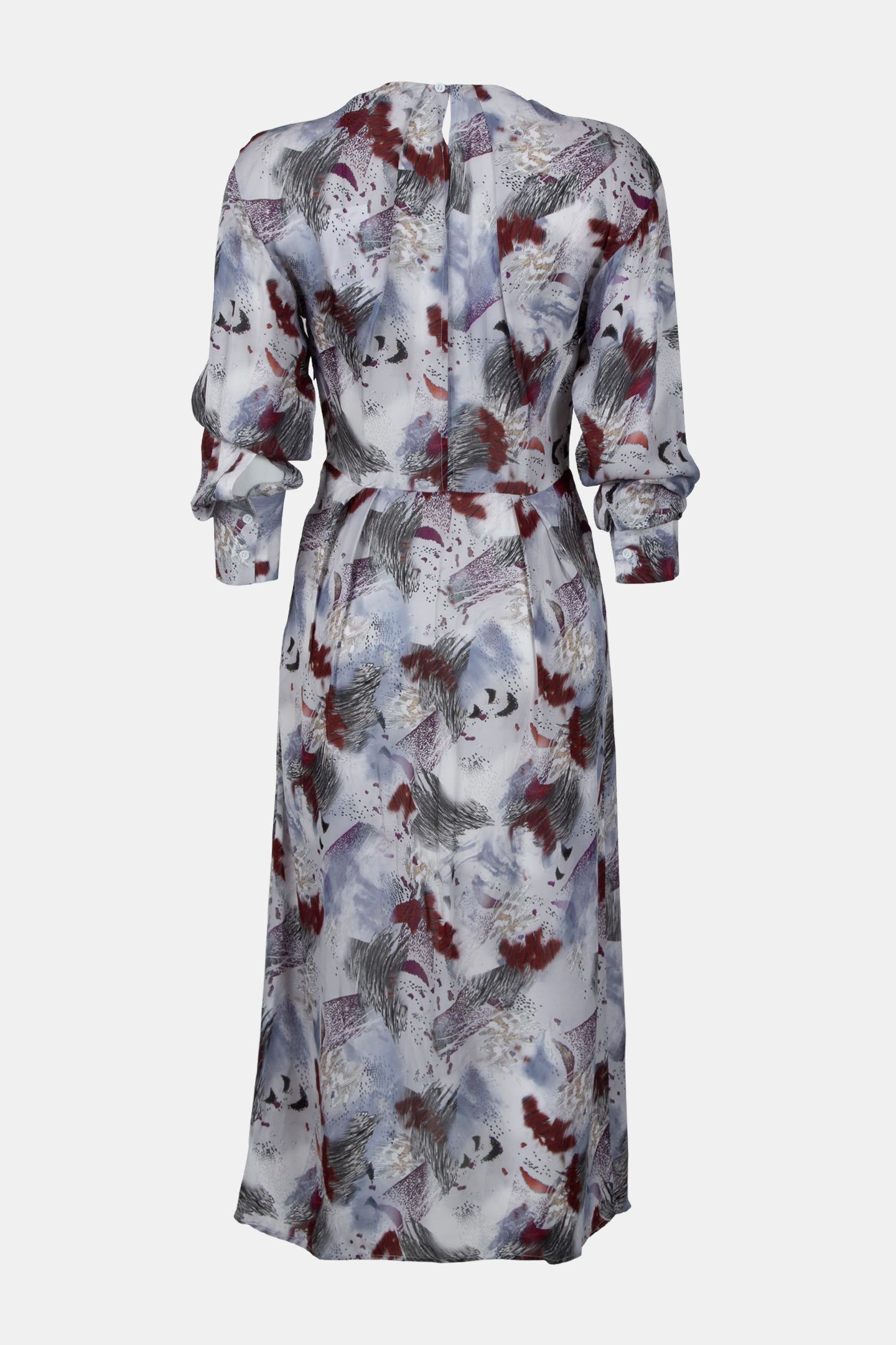 CHENOA DRESS WHITE/BURGUNDY 4