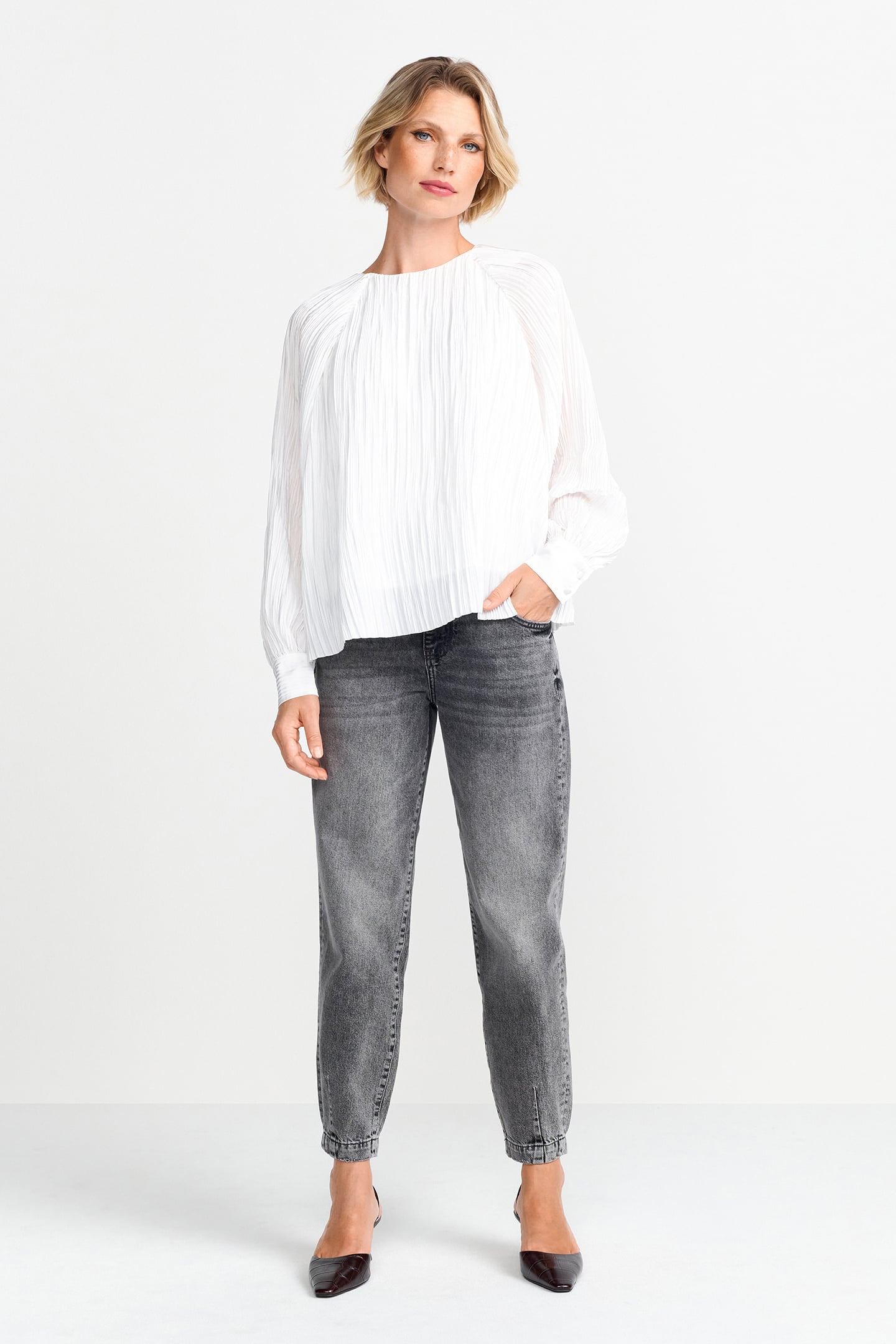 PLISSEE BLOUSE PEARL WHITE 2