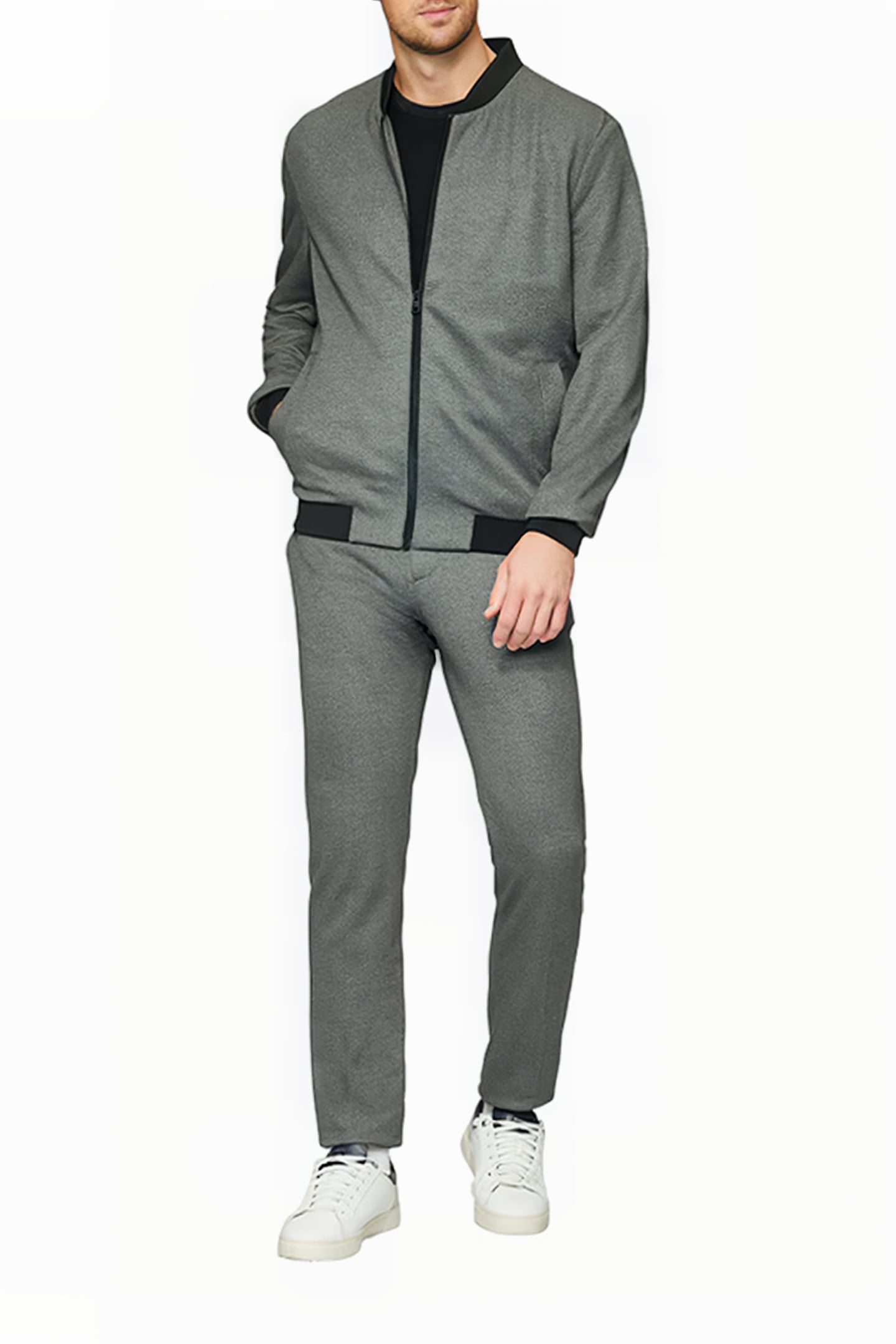 S.OLIVER PANT GREY/BLACK 2