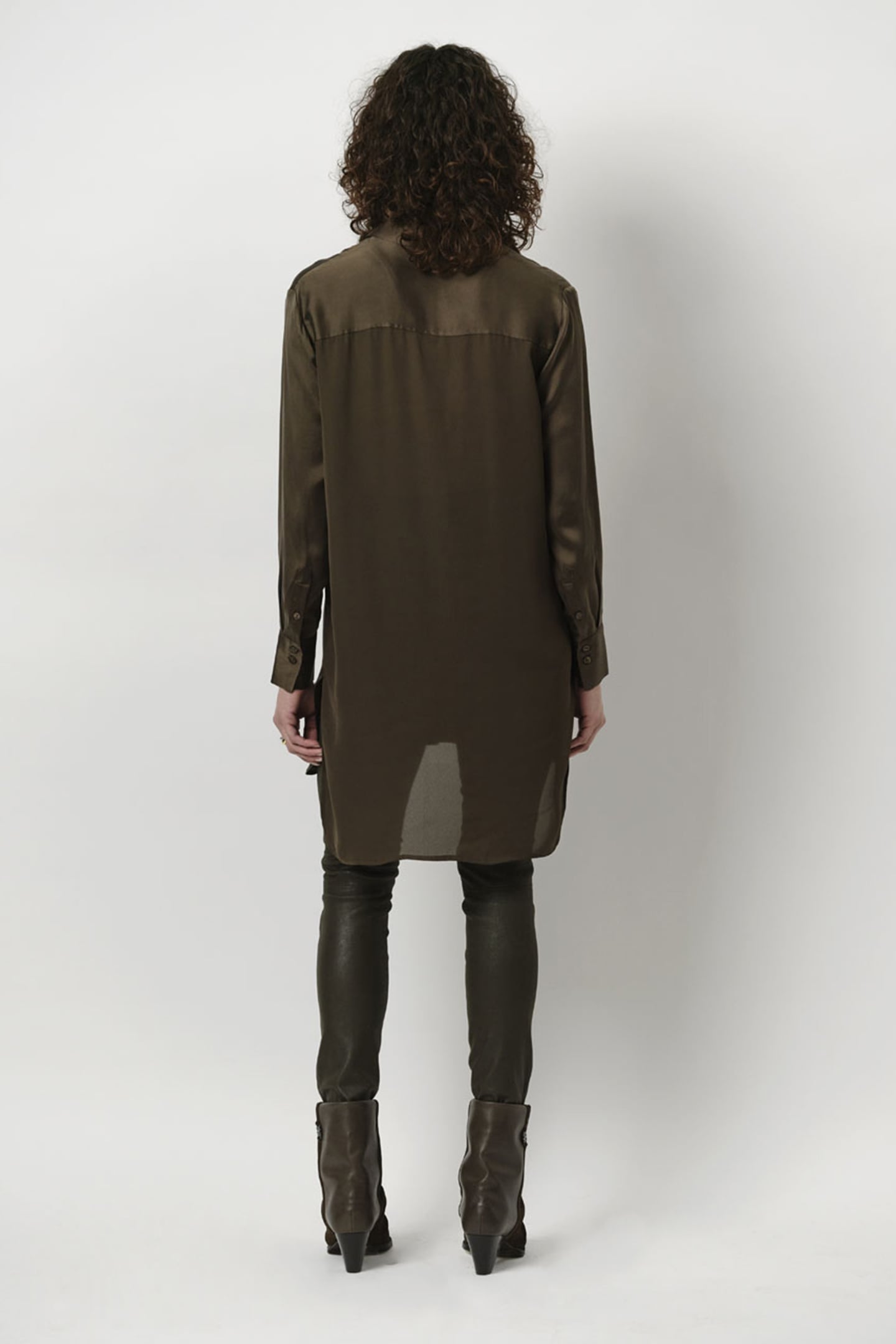 VERONA SILK TUNIC OLIVE VINE 2