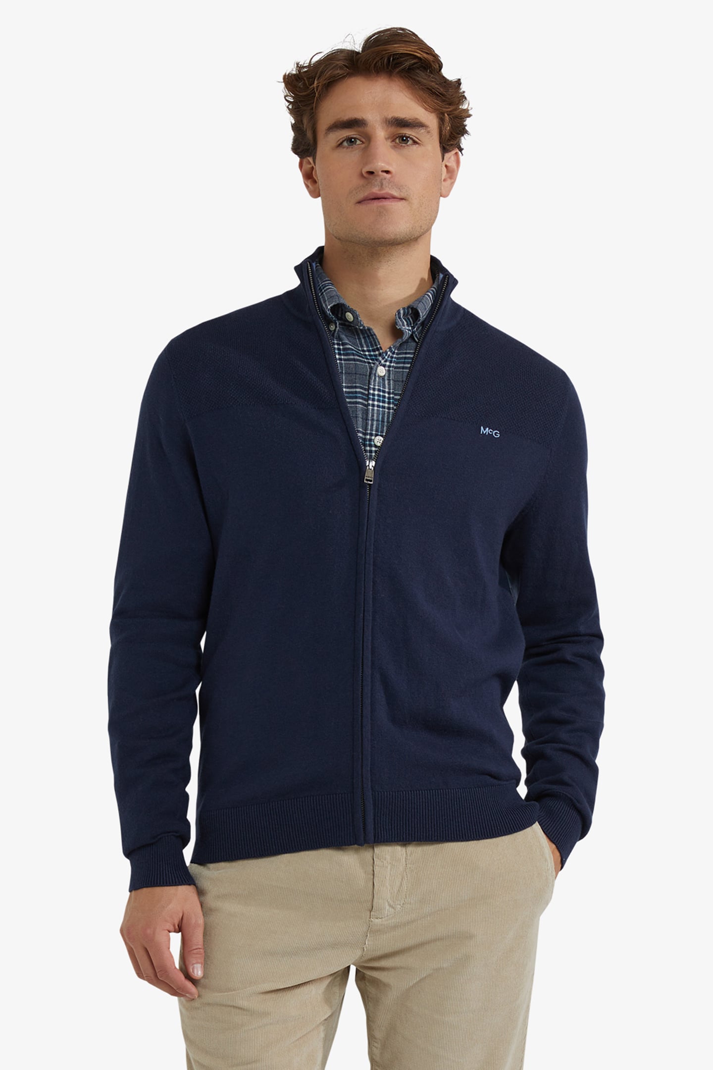 ZIP THRU CARDIGAN NAVY 1