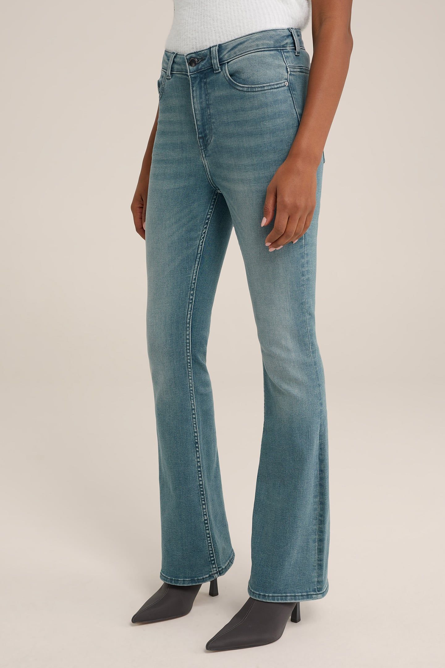 5-POCKET HIGH WAIST GREYISH BLUE 1