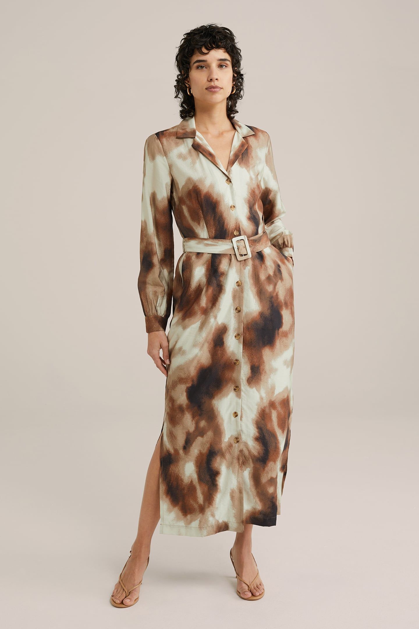 DRESS MID LENGTH BROWN 1