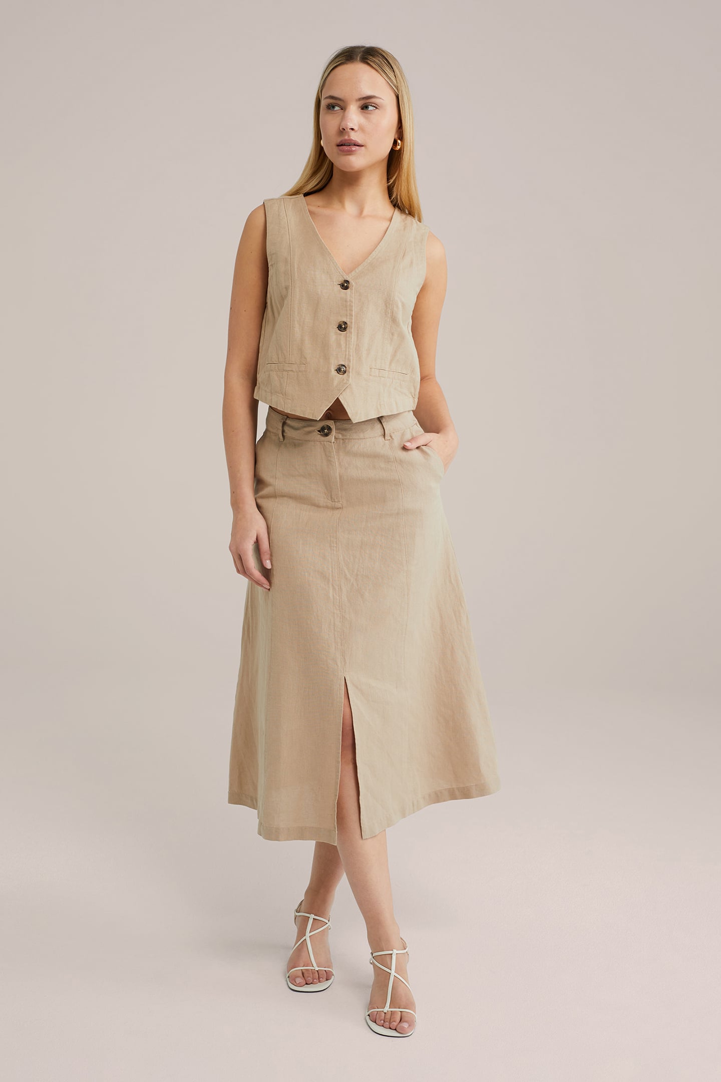 SKIRT MEDIUM LENGTH BEIGE 3