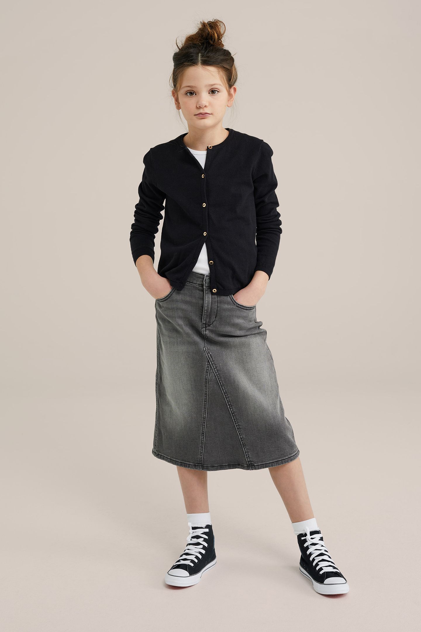 SKIRT MEDIUM LENGTH BLENDED DARK GREY 2