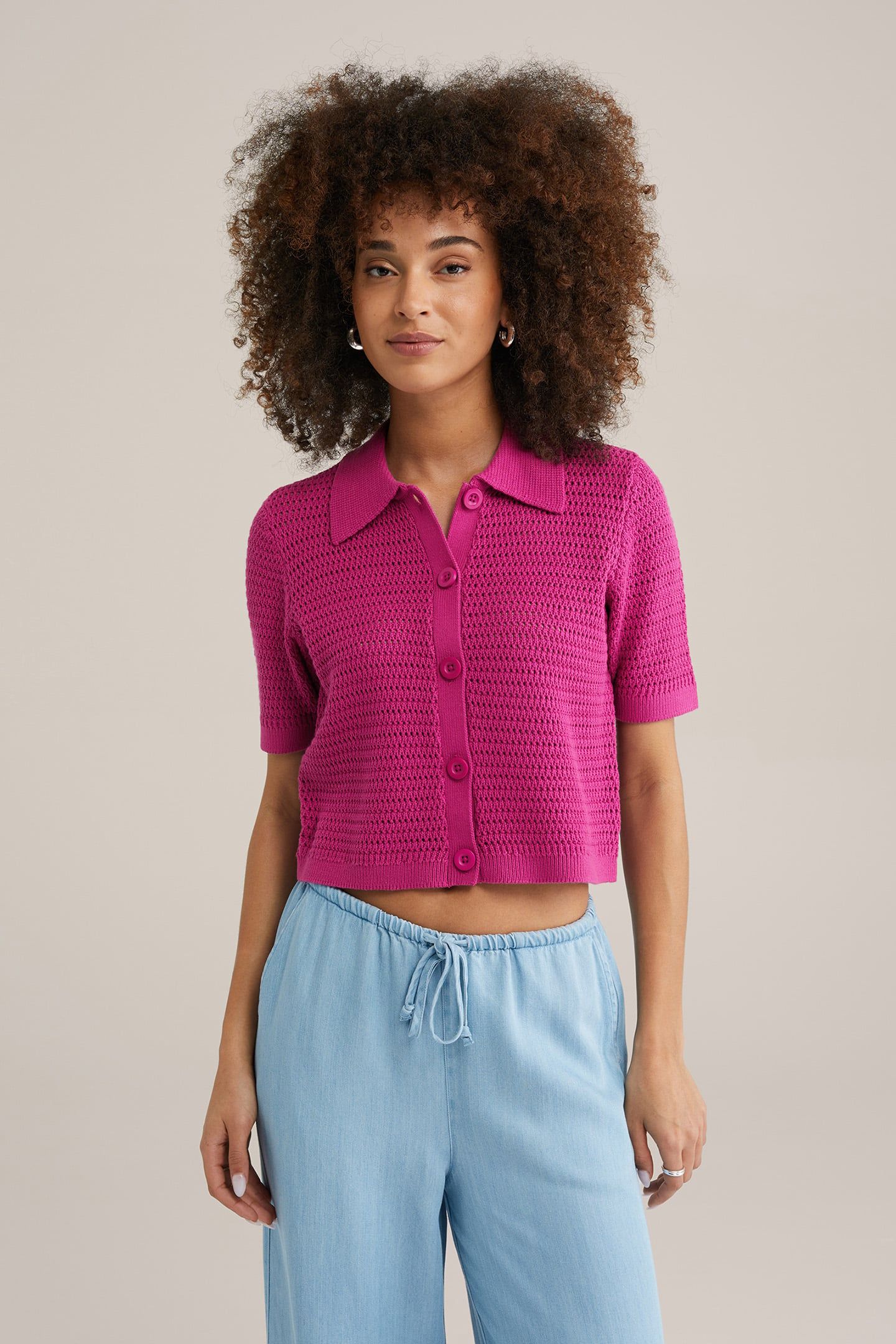KNITTED CARDIGAN PINK 1