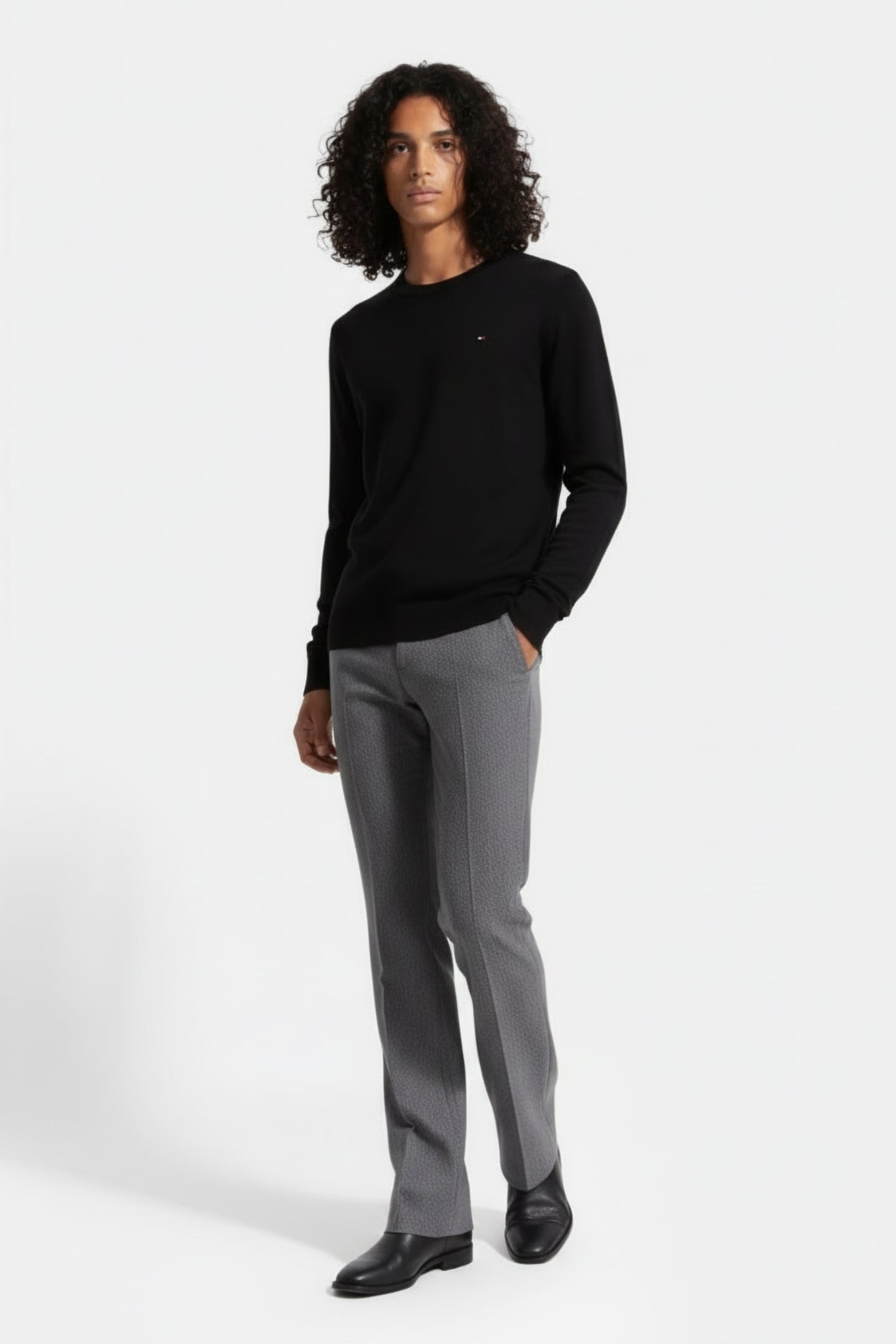 PIMA ORGANIC COTTON CASHMERE JUMPER BLACK 1