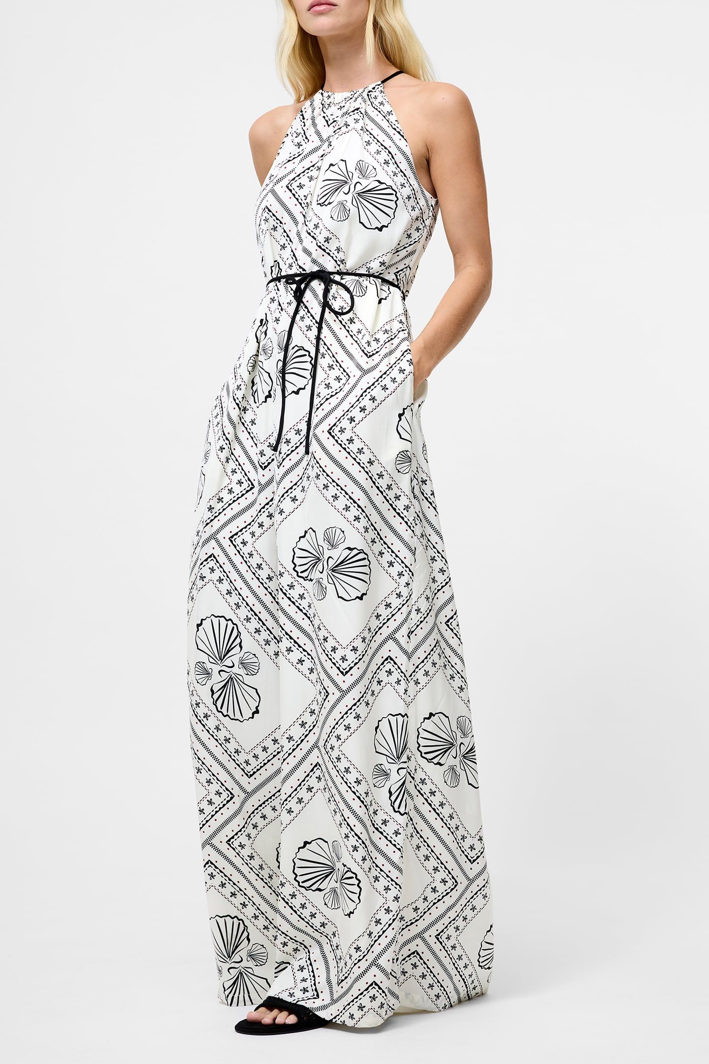 CATHERINE DAMASCO JUMPSUIT WHITE/BLACK 3