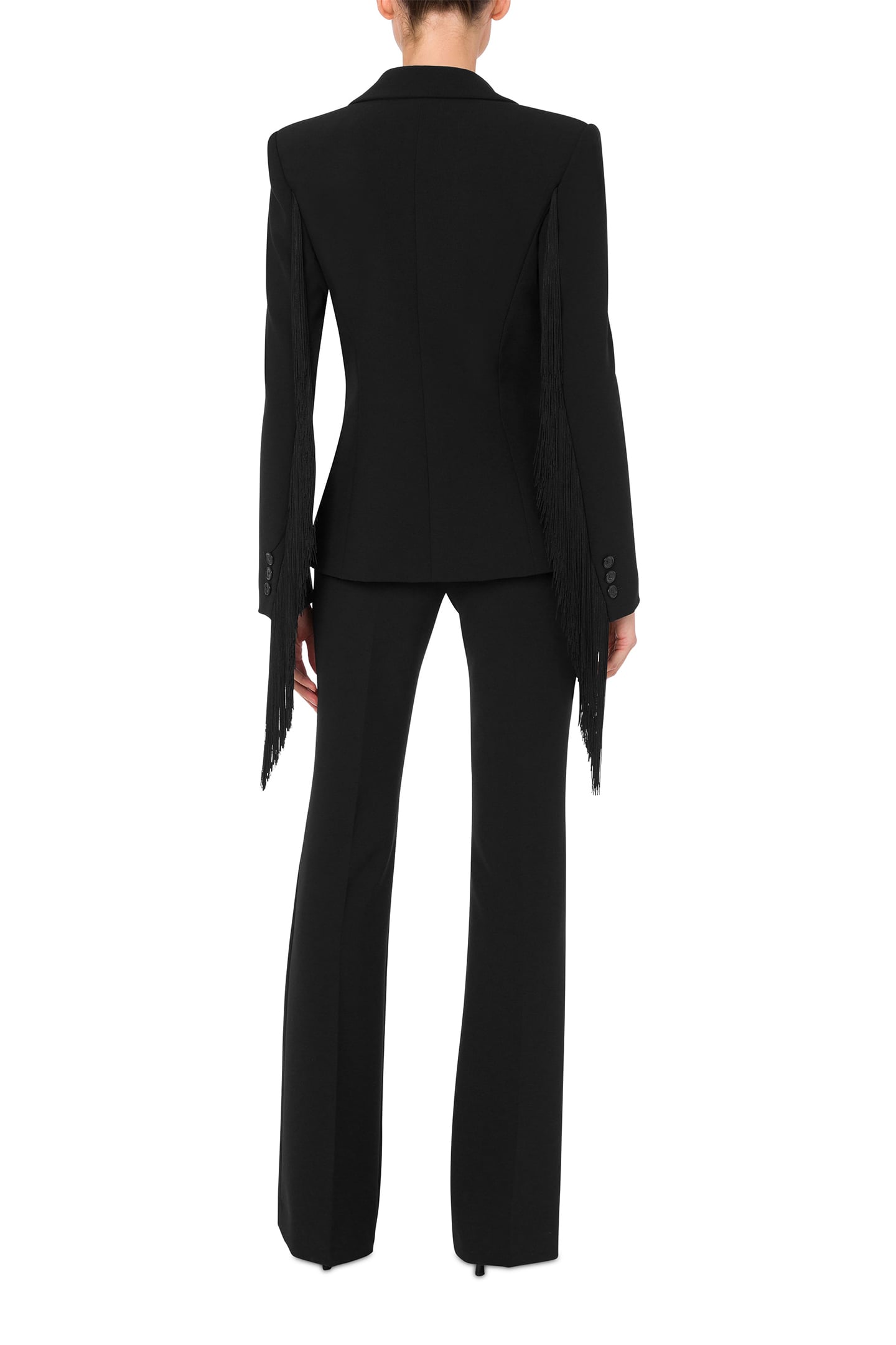 FRINGED CREPE JACKET BLACK 2