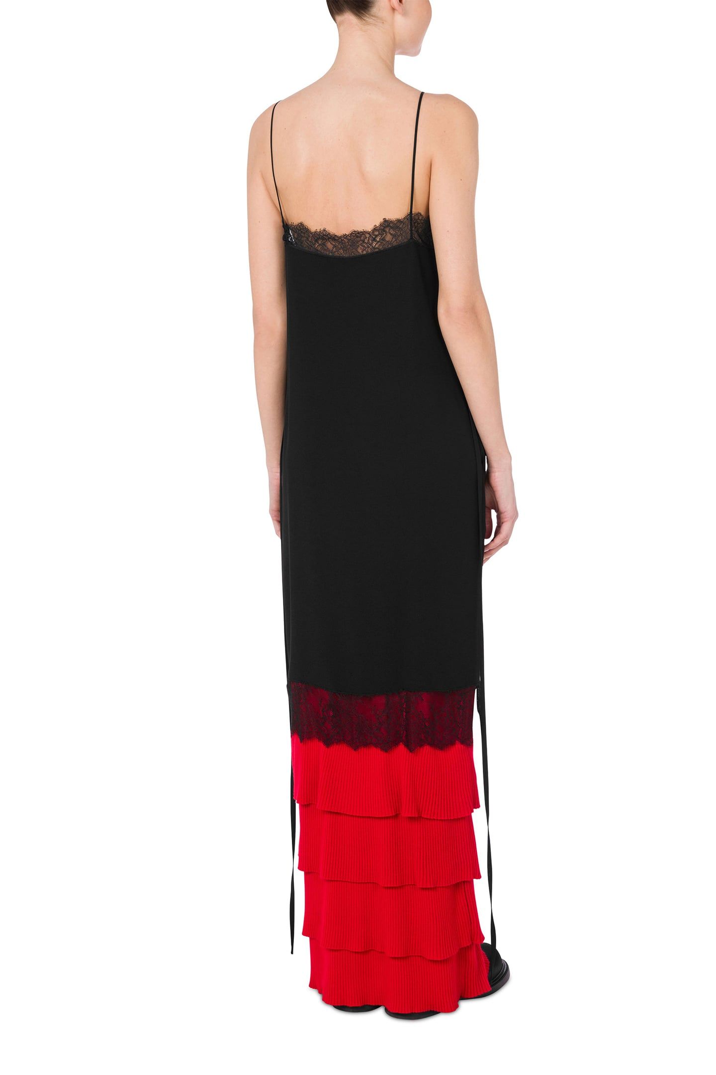 RUFFLES MANIA ENVER SATIN DRESS BLACK 2