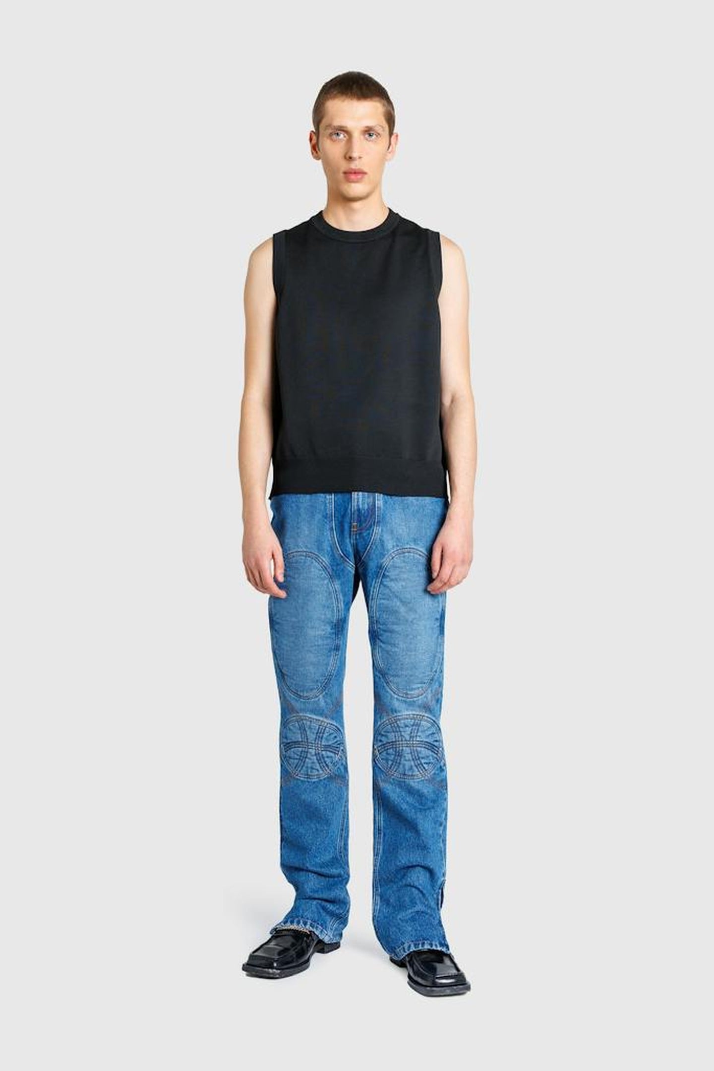 JEAN PAUL GAULTIER – KNEE-BONDED LACE DENIM JEANS 2