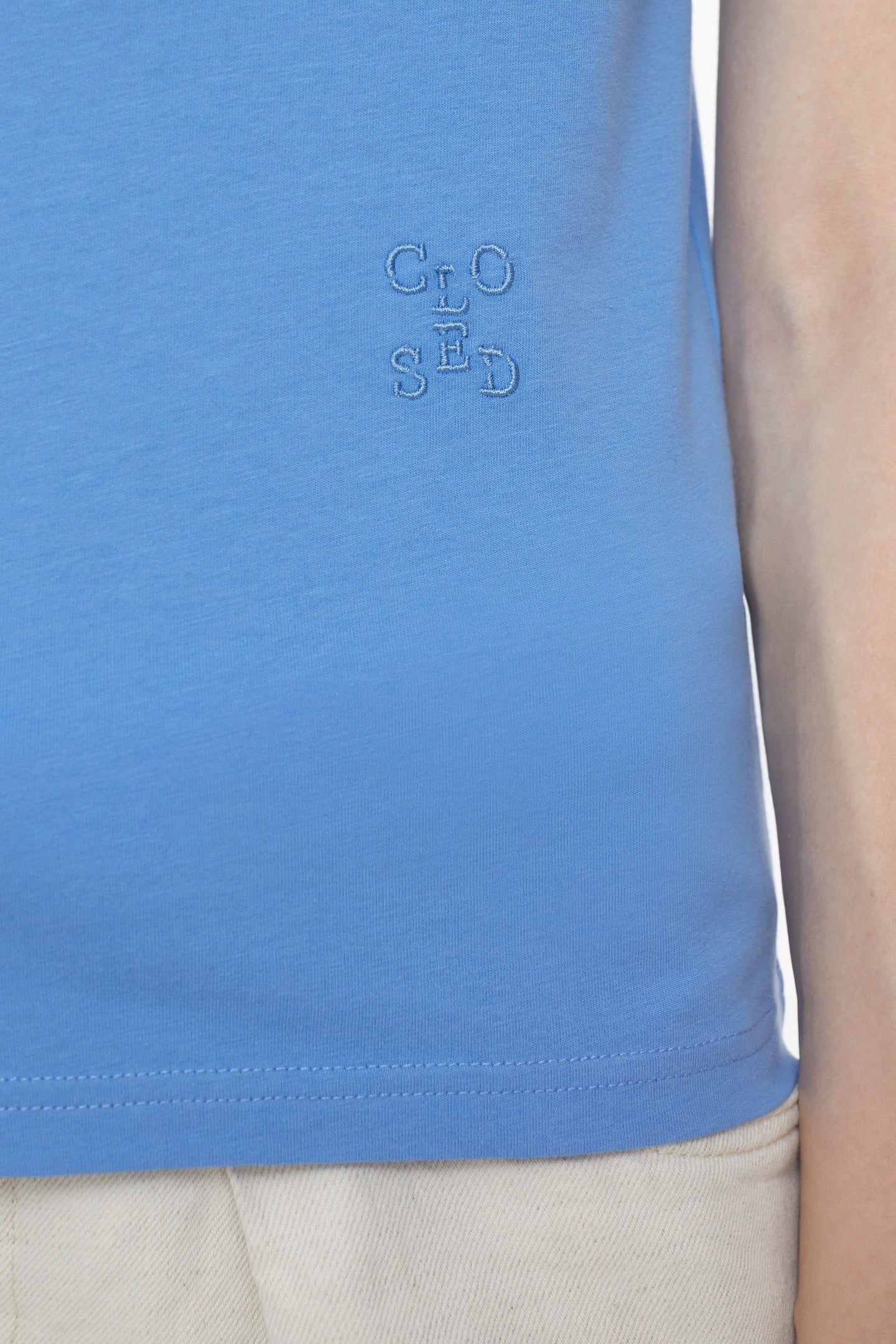 CREW NECK SHORT SLEEVE T-SHIRTS CHAMBRAY BLUE 5