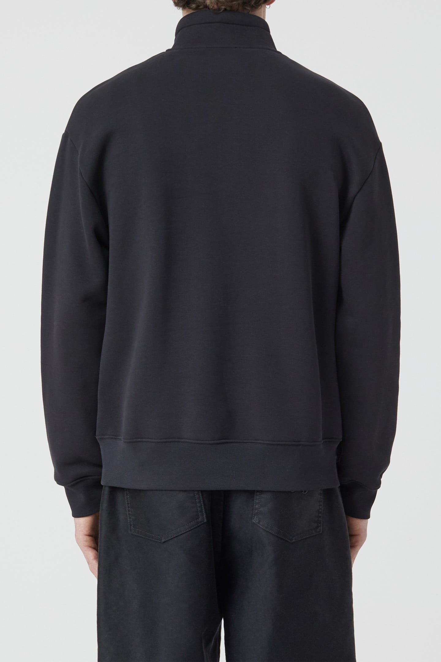 HALF ZIP SWEAT T-SHIRTS BLACK 3
