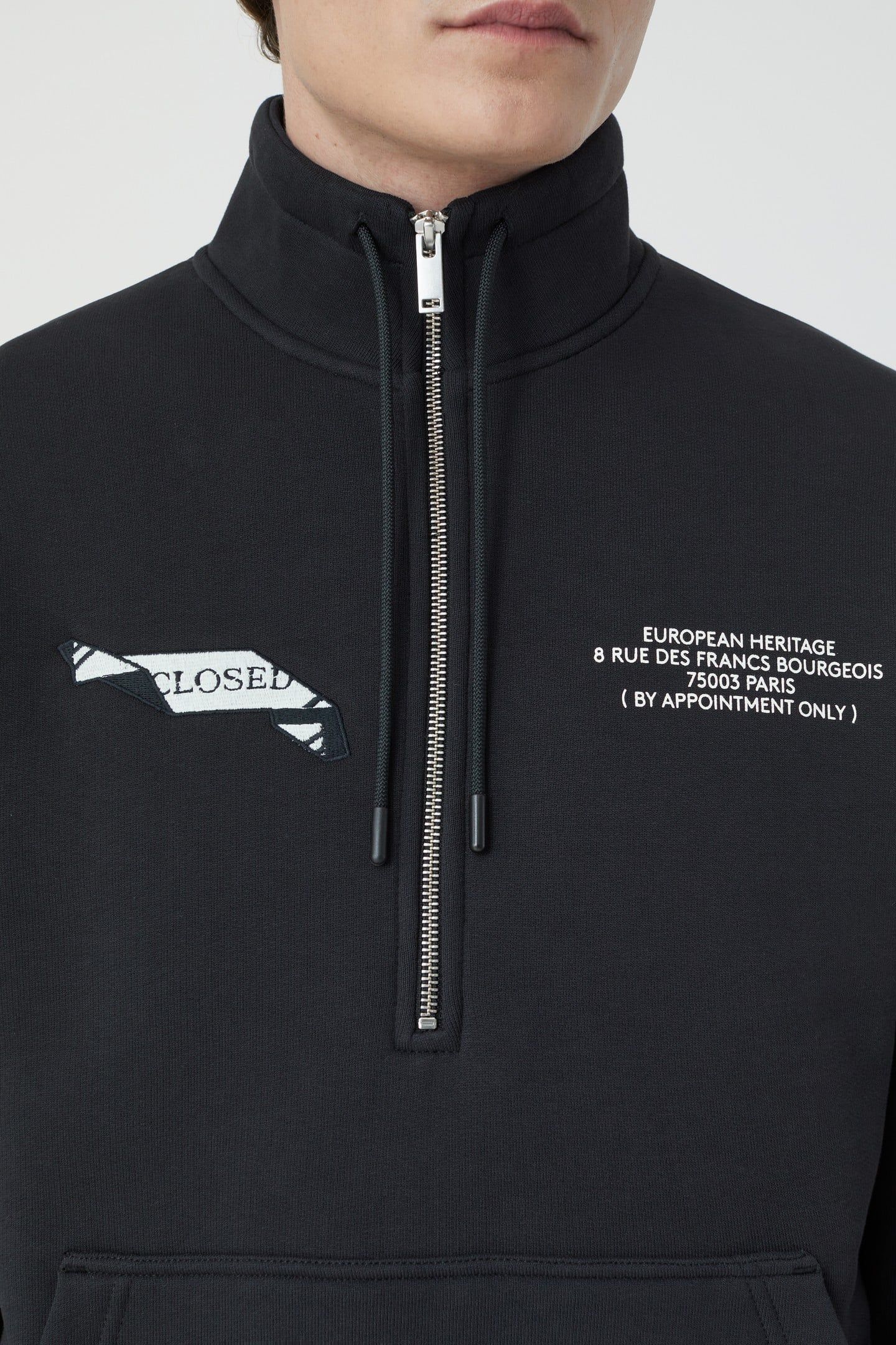 HALF ZIP SWEAT T-SHIRTS BLACK 5