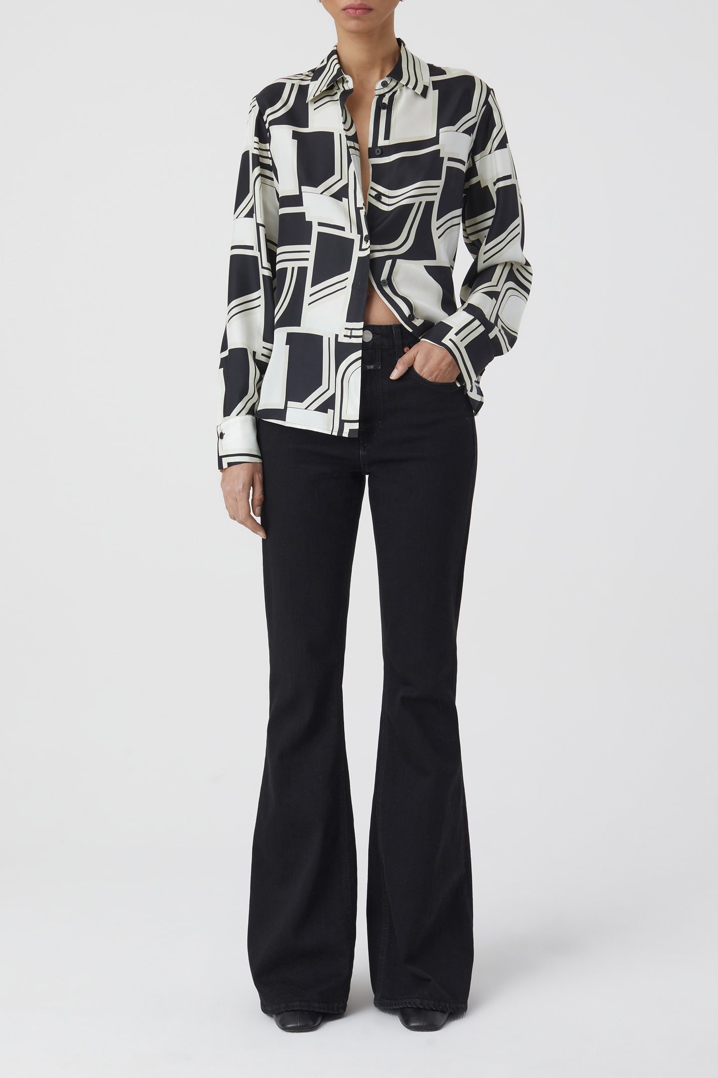 STRAIGHT FITTED SHIRT & BLOUSES BLACK 1