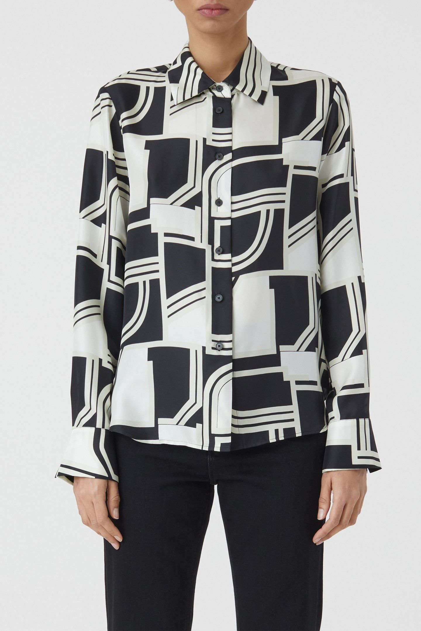 STRAIGHT FITTED SHIRT & BLOUSES BLACK 2
