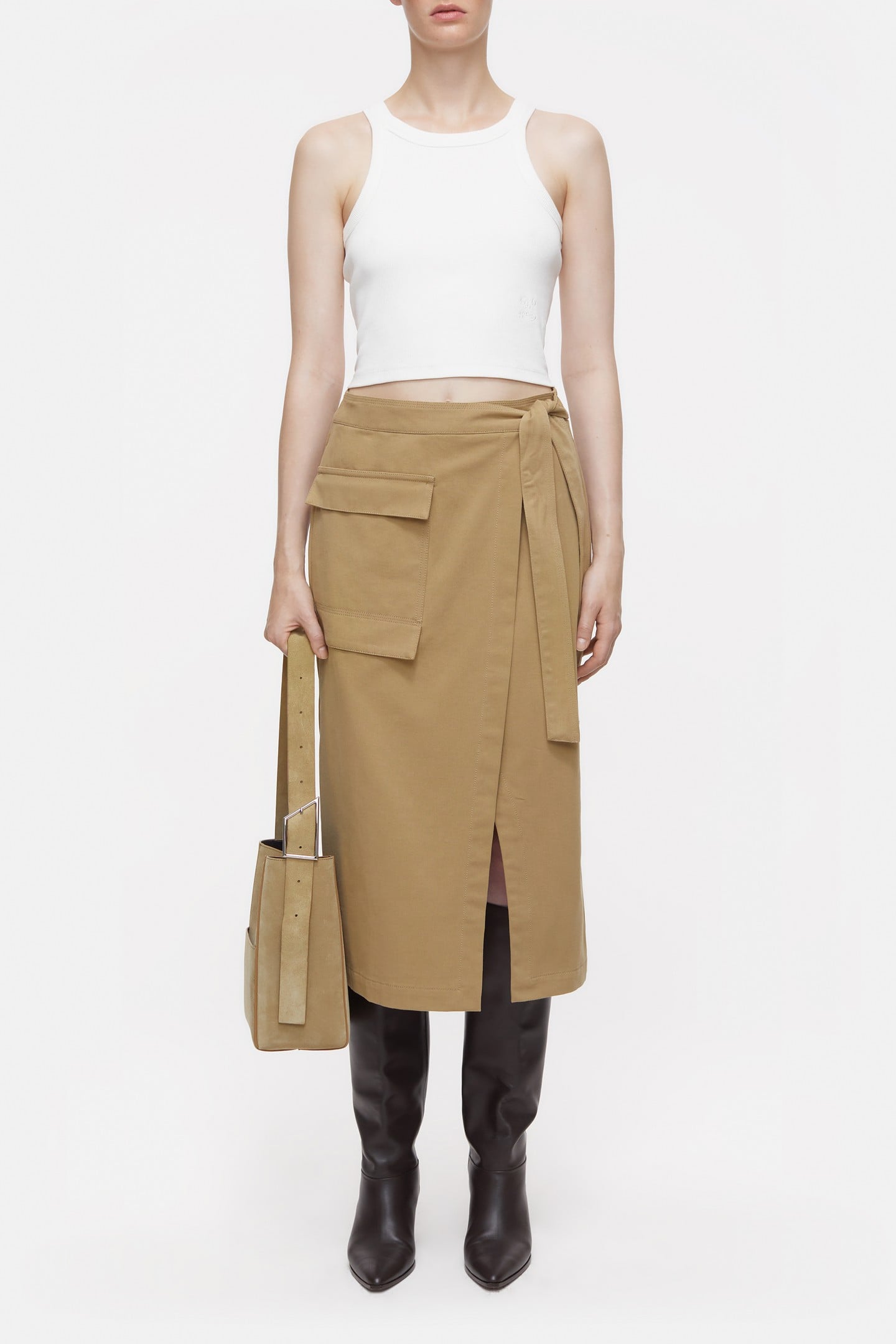 WRAP SKIRT TAUPE BEIGE 2
