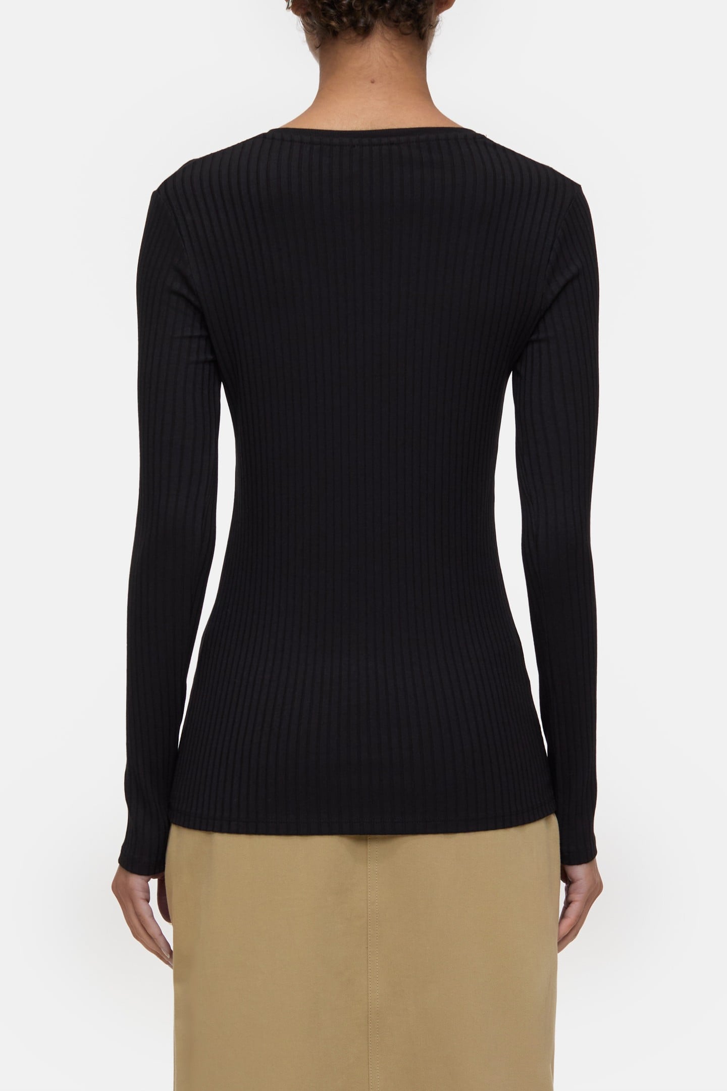 HALF PLACKET LONGSLEEVE T-SHIRTS BLACK 6