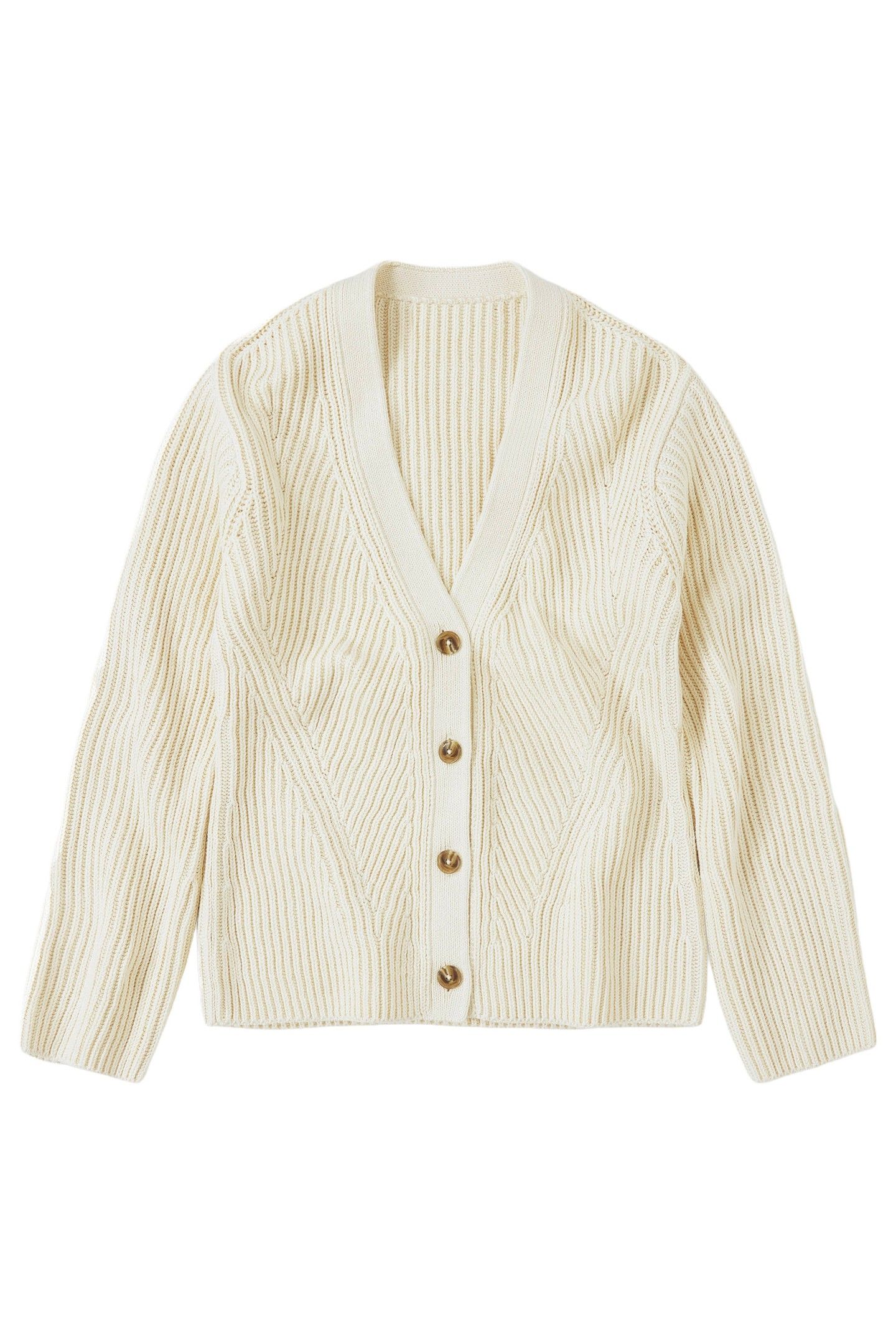 V CARDIGAN LONG SLEEVE KNITS IVORY 4