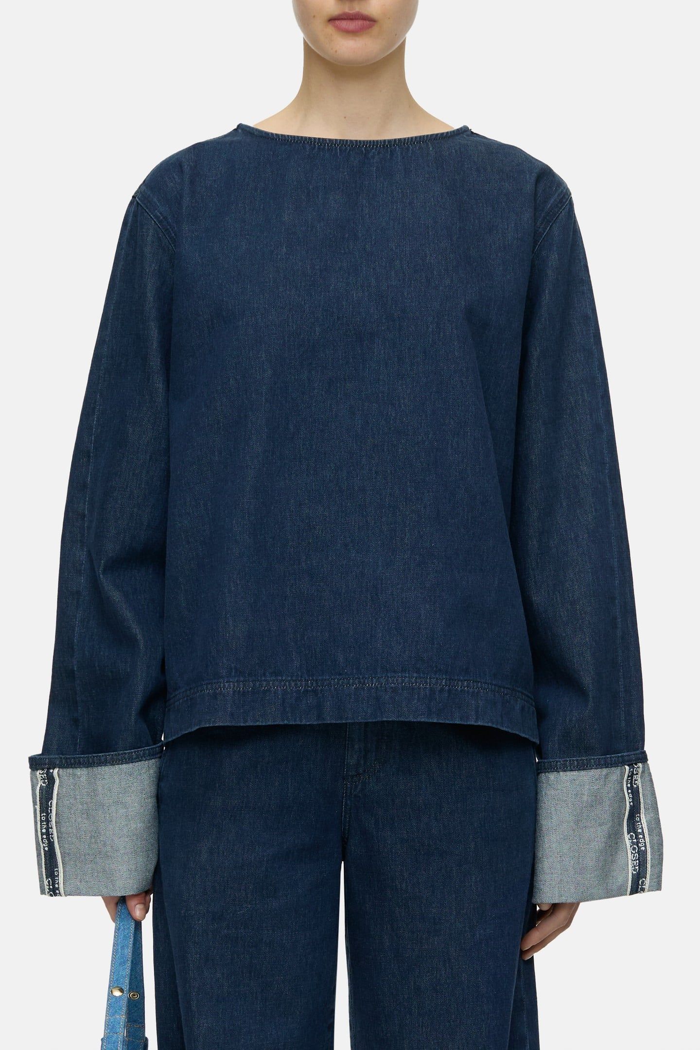 LONG SLEEVE DENIM SHIRT & BLOUSES DARK BLUE 1
