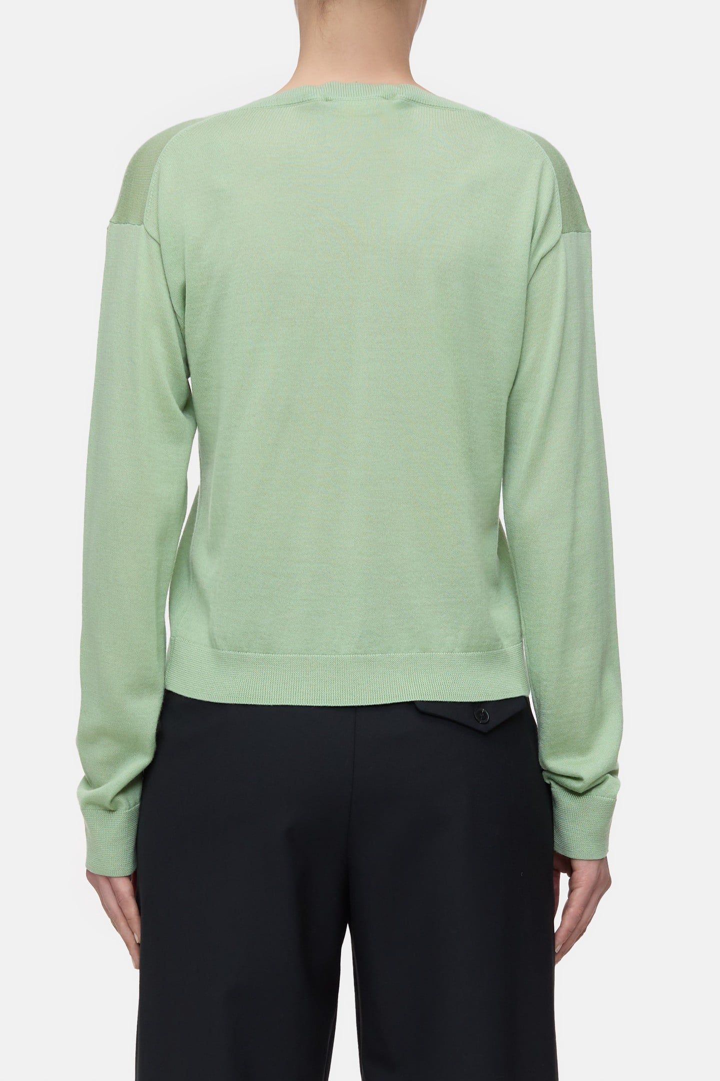 V NECK BOXY KNITS GIADA GREEN 3