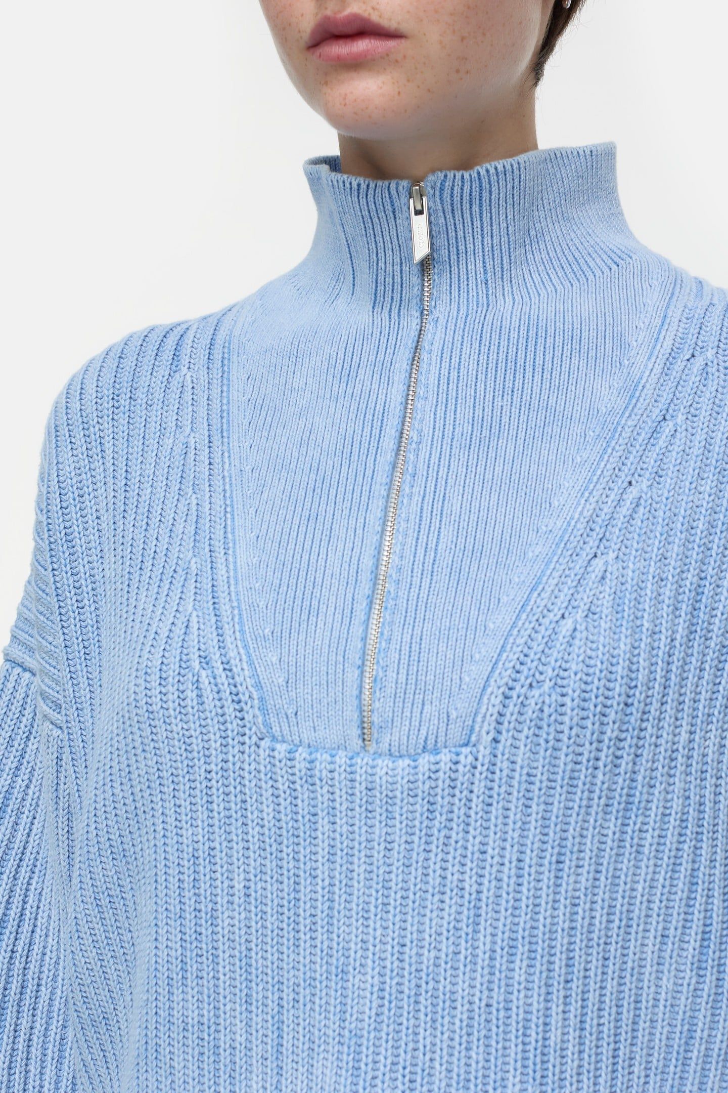 CROPPED TROYER KNITS LAZIO BLUE 3