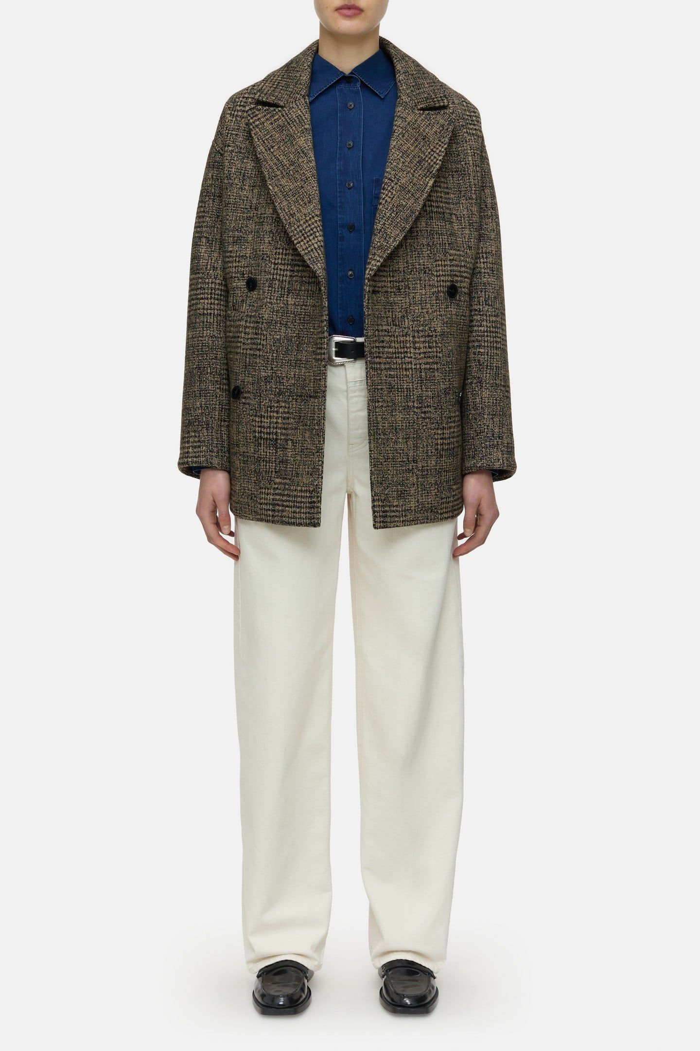 DOUBLE BREASTED COAT JACKET BISCOTTI BROWN 1
