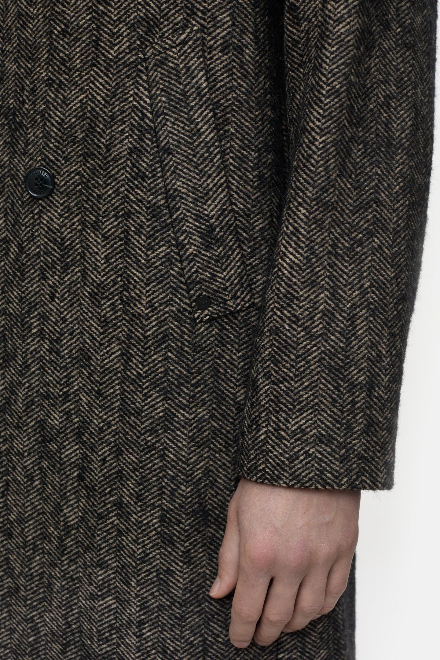 DOUBLE BREASTED COAT JACKET BLACK 5