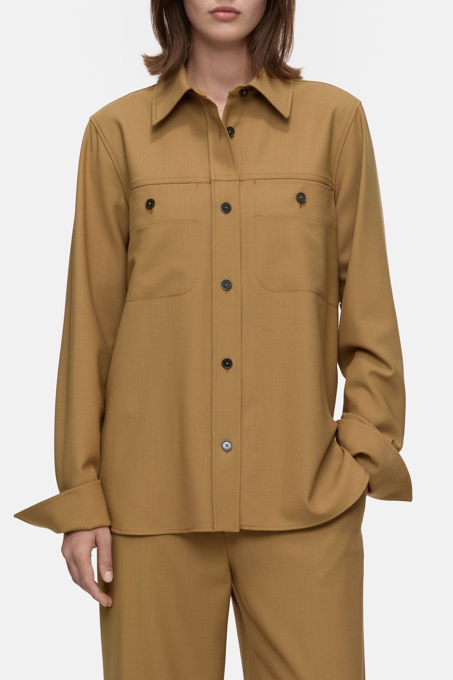 FITTED UTILITY SHIRT & BLOUSES TULLAMORE BROWN 1